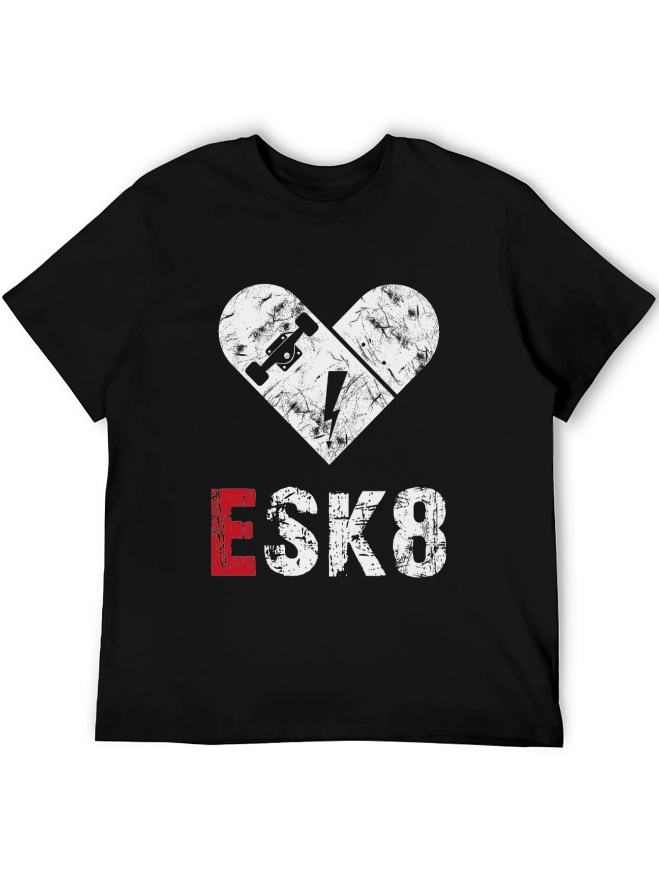 ESK8 Skateboard Heart Graphic Tee - Cool Casual Shirt
