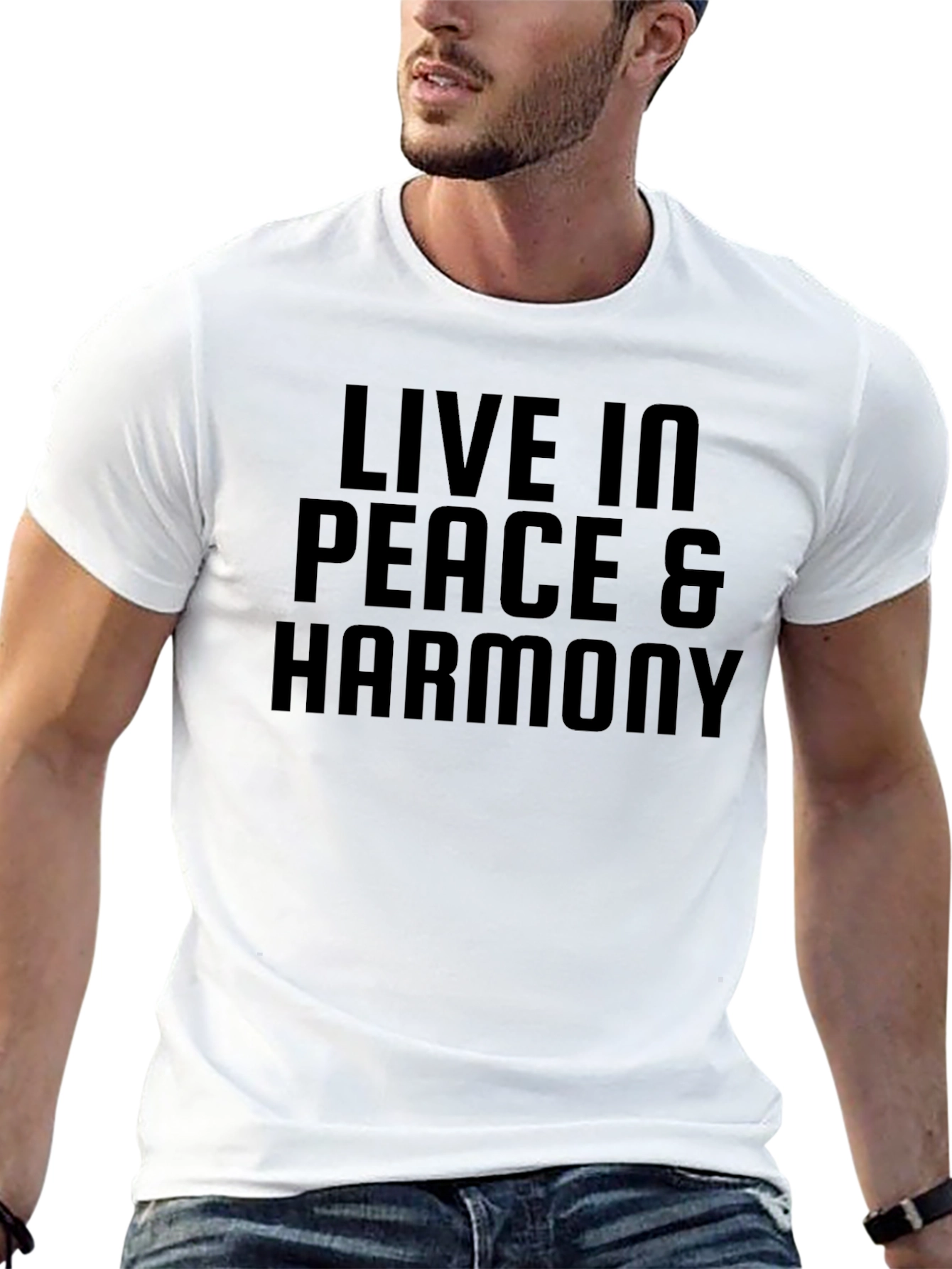 Live in Peace & Harmony Black Graphic Tee