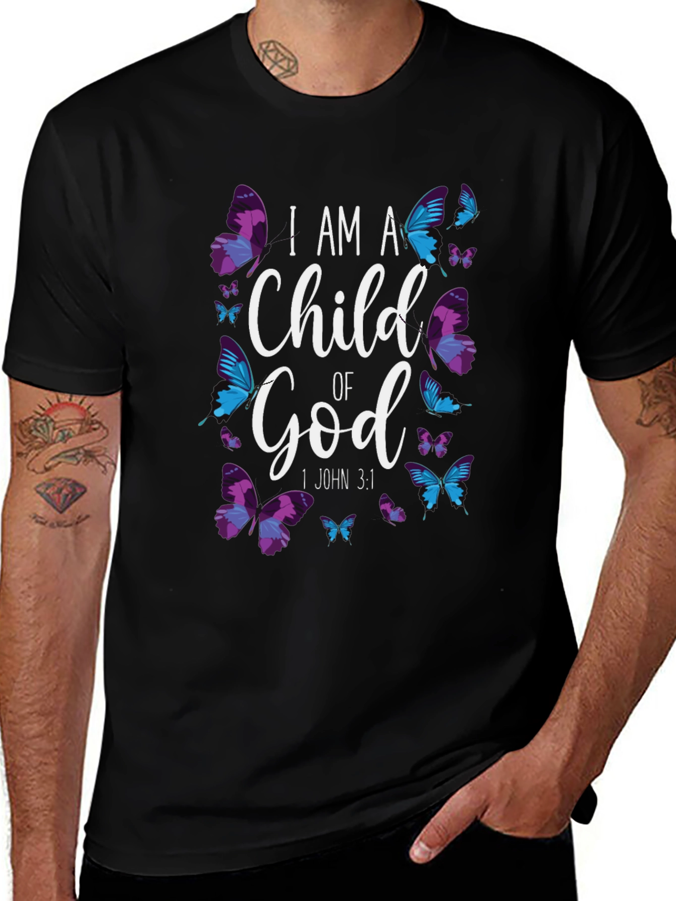 I Am A Child of God Butterfly T-Shirt