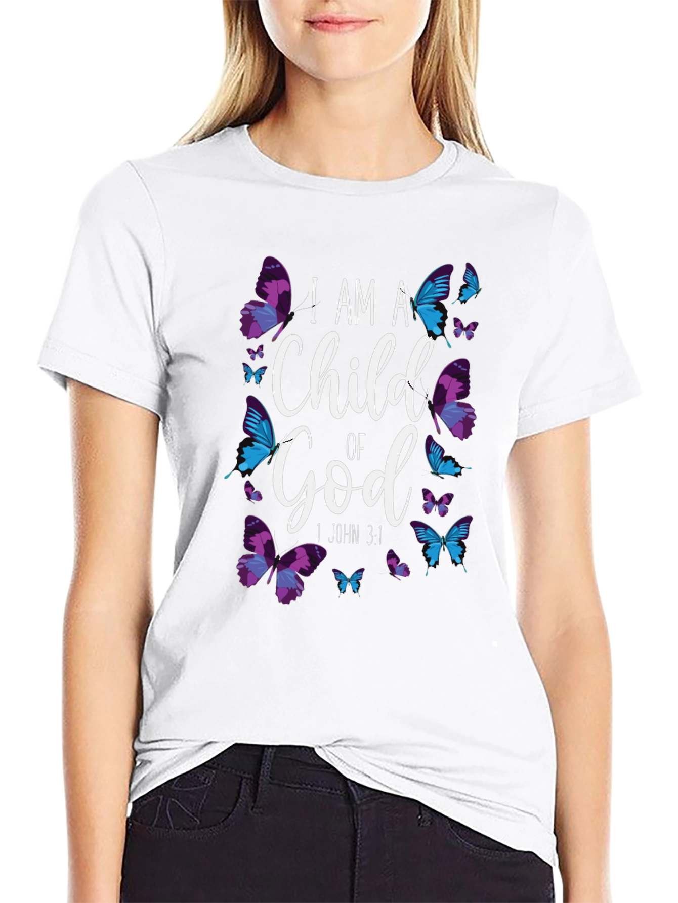 I Am A Child of God Butterfly T-Shirt