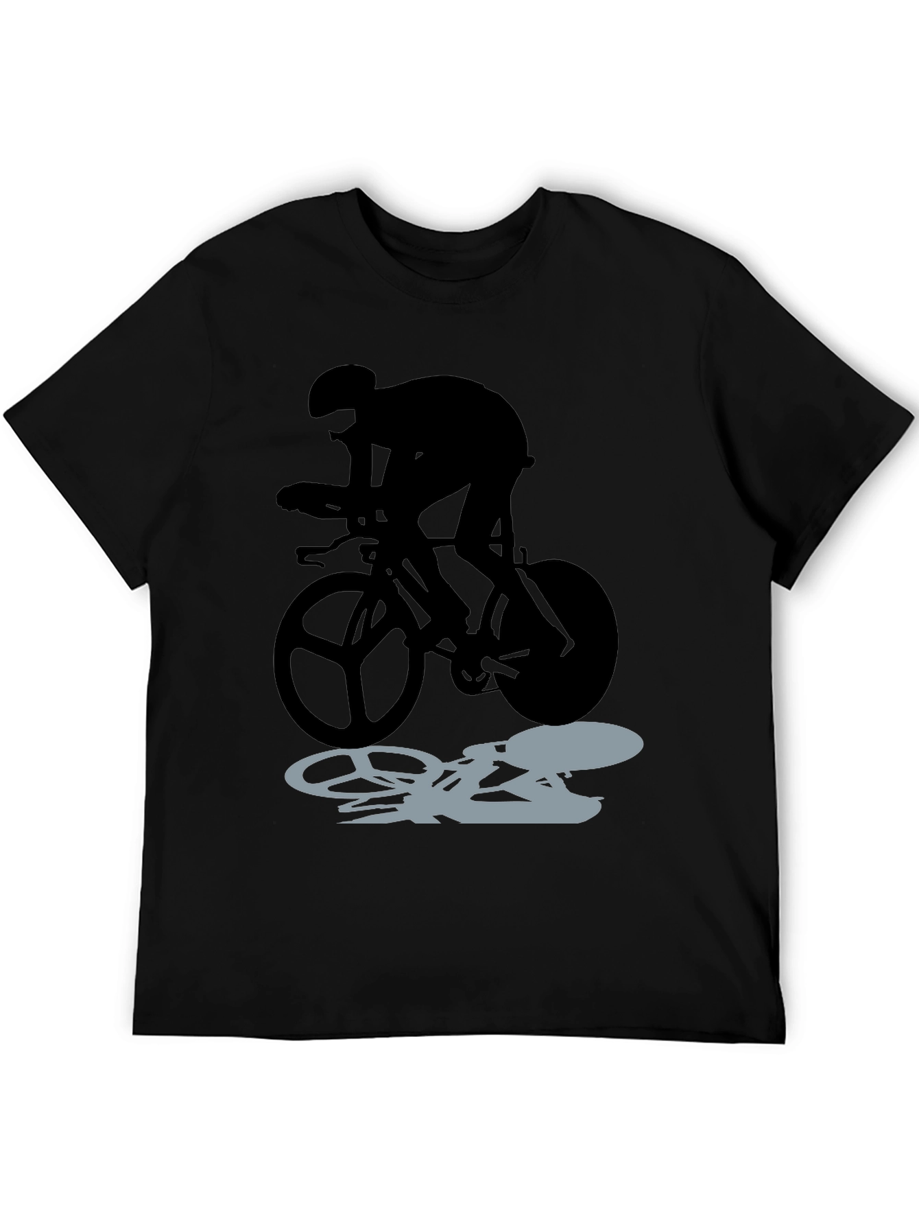Cyclist Silhouette Graphic Tee - Black