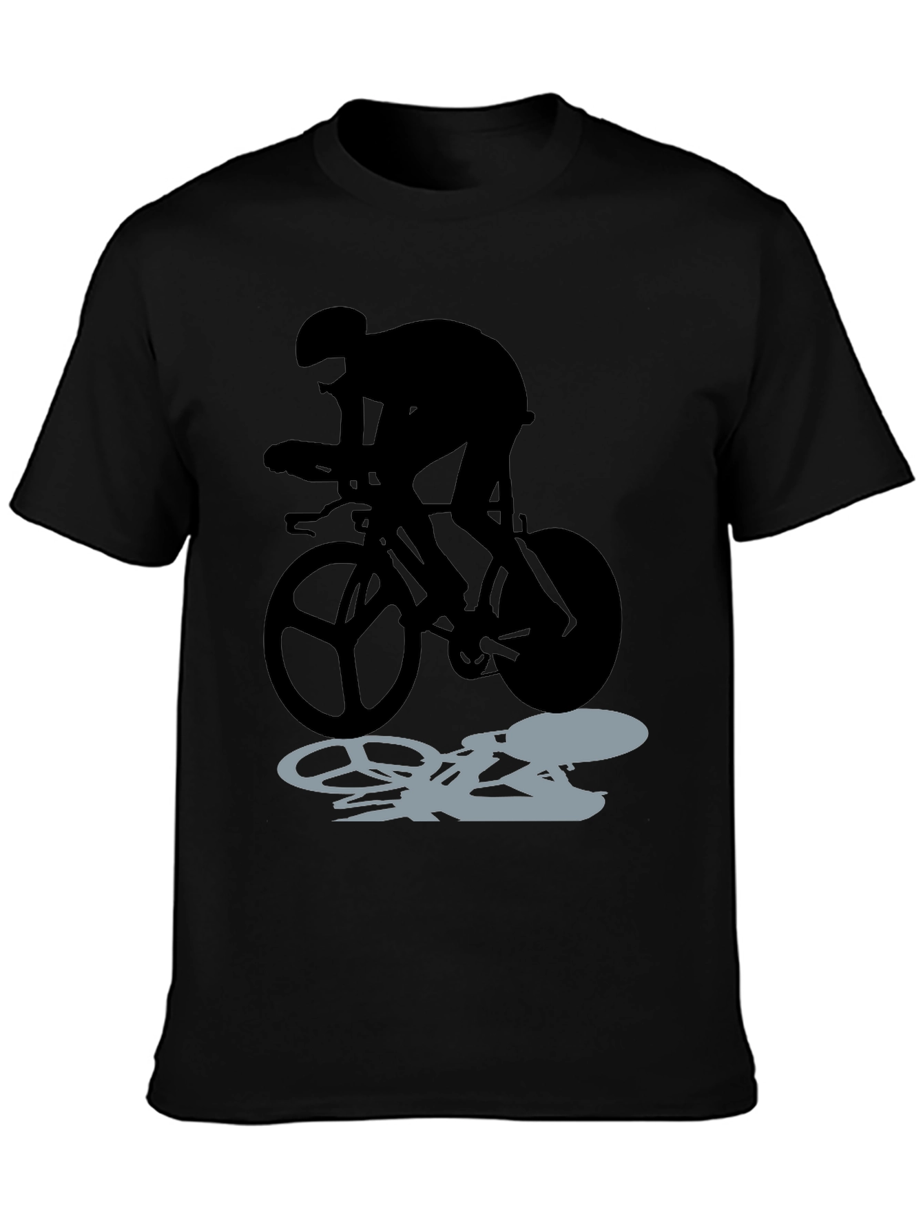 Cyclist Silhouette Graphic Tee - Black