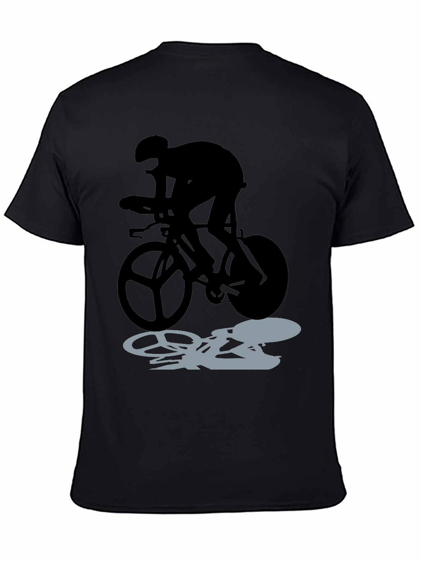 Cyclist Silhouette Graphic Tee - Black