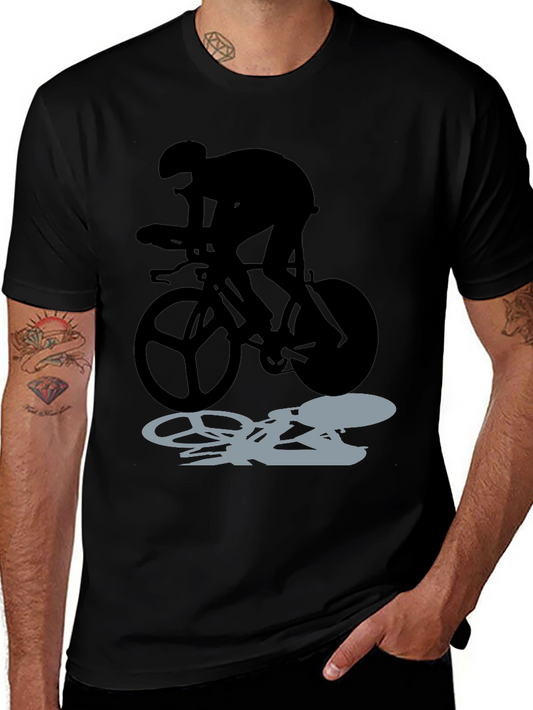 Cyclist Silhouette Graphic Tee - Black