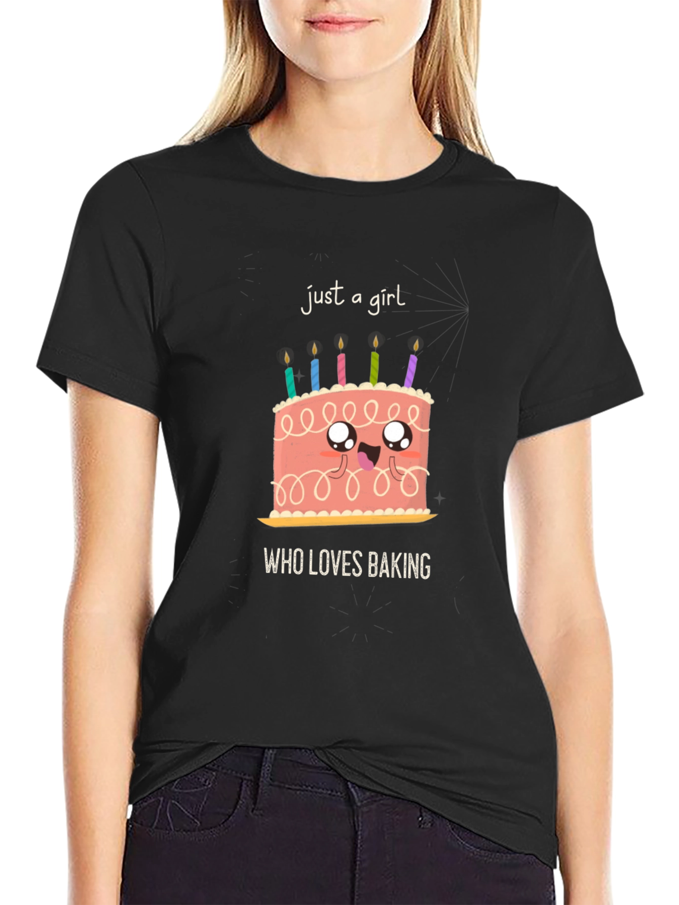 Just a Girl Who Loves Baking Cake Graphic T-Shirt