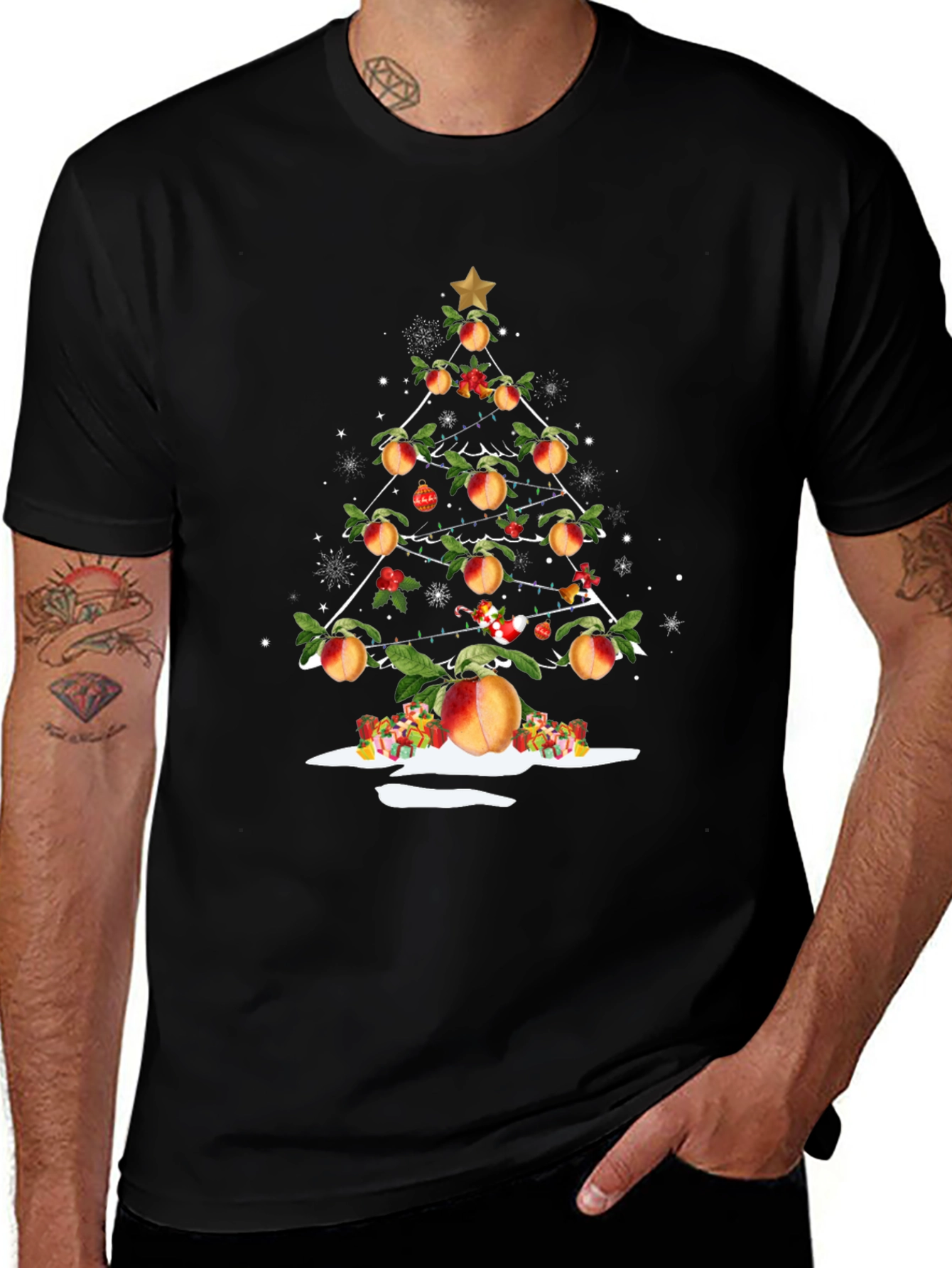 Peachy Christmas Tree Graphic Tee