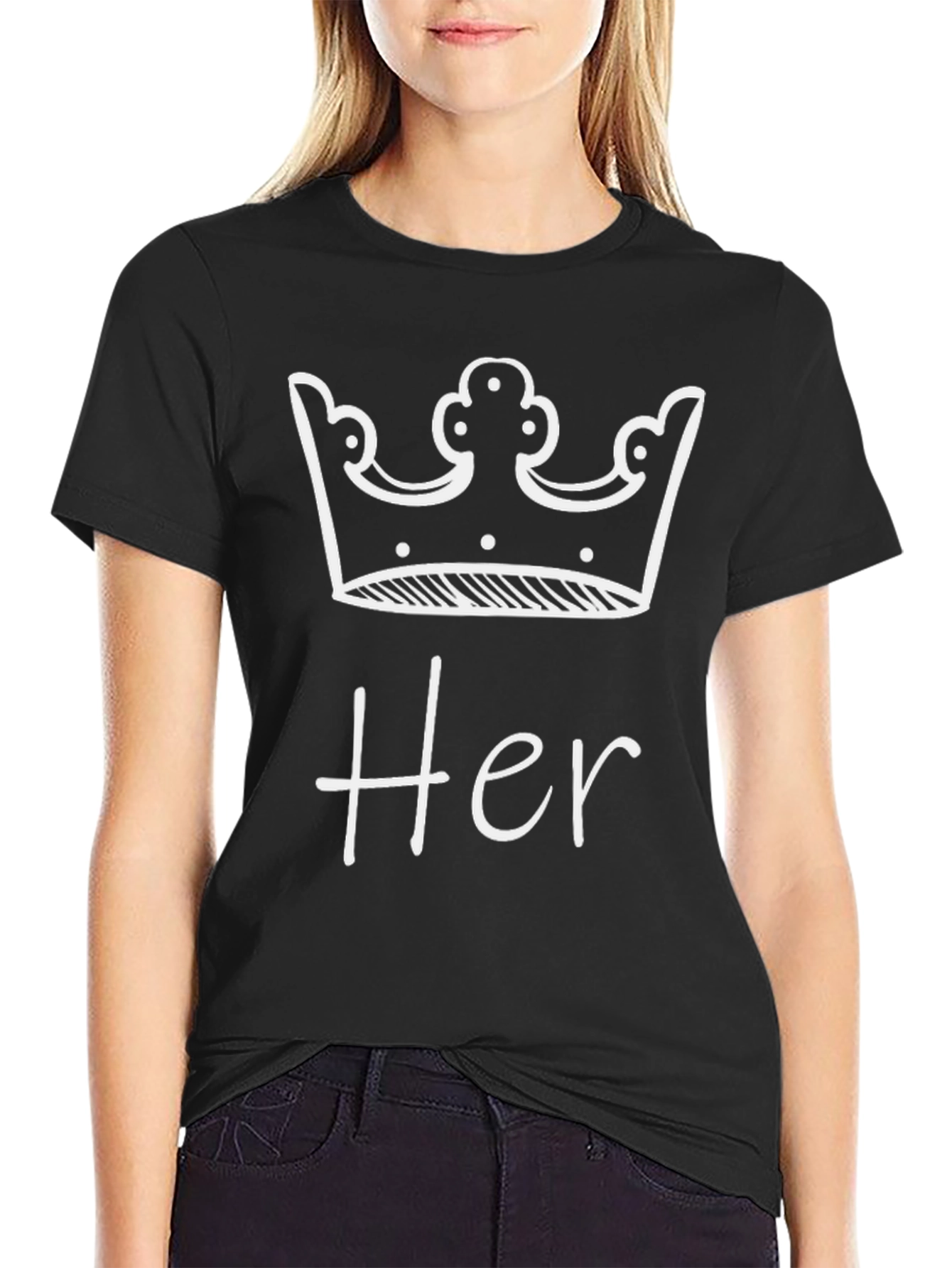 Her Crown Graphic T-Shirt - Couples Matching Tee