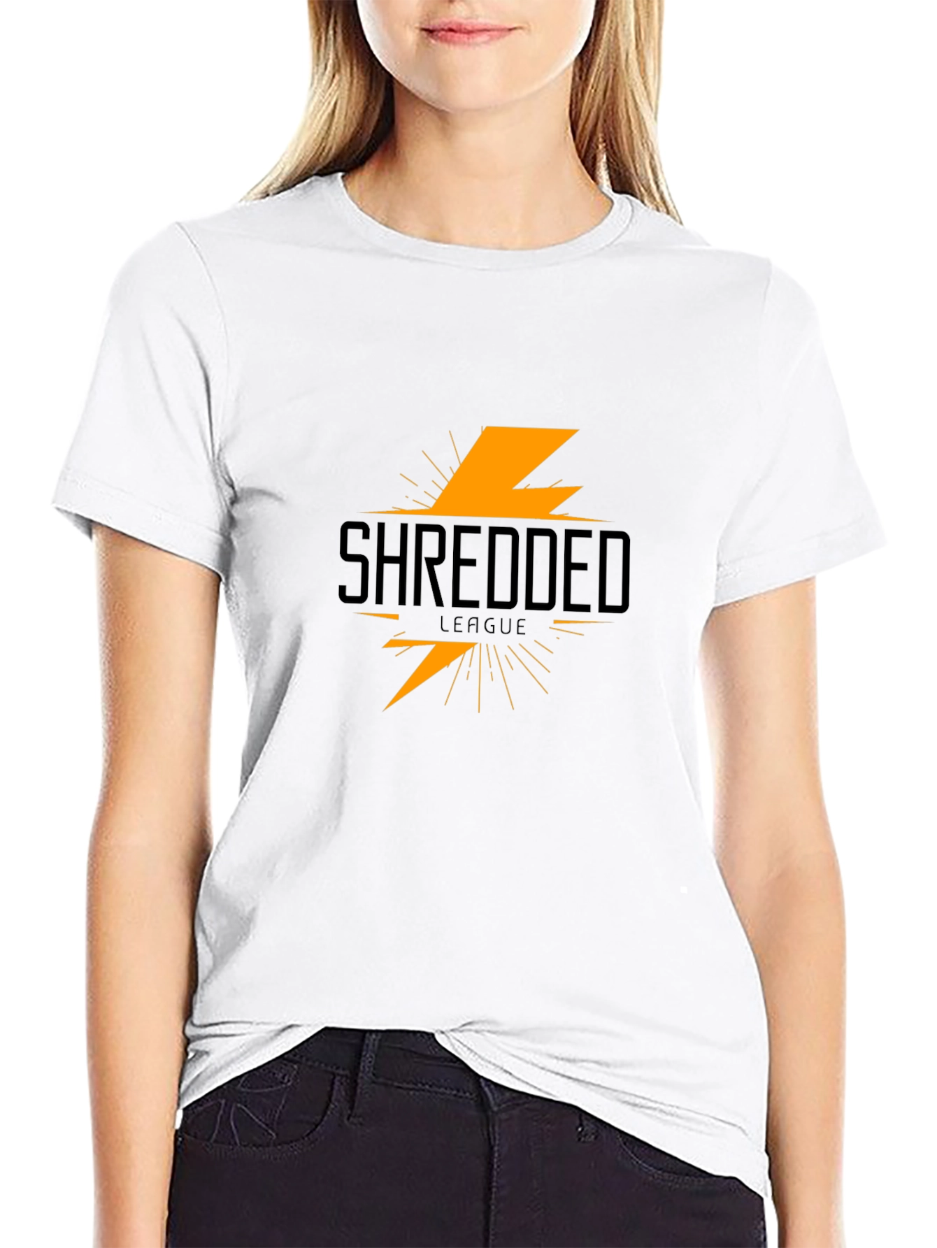 Shredded League Black T-Shirt - Lightning Bolt Graphic