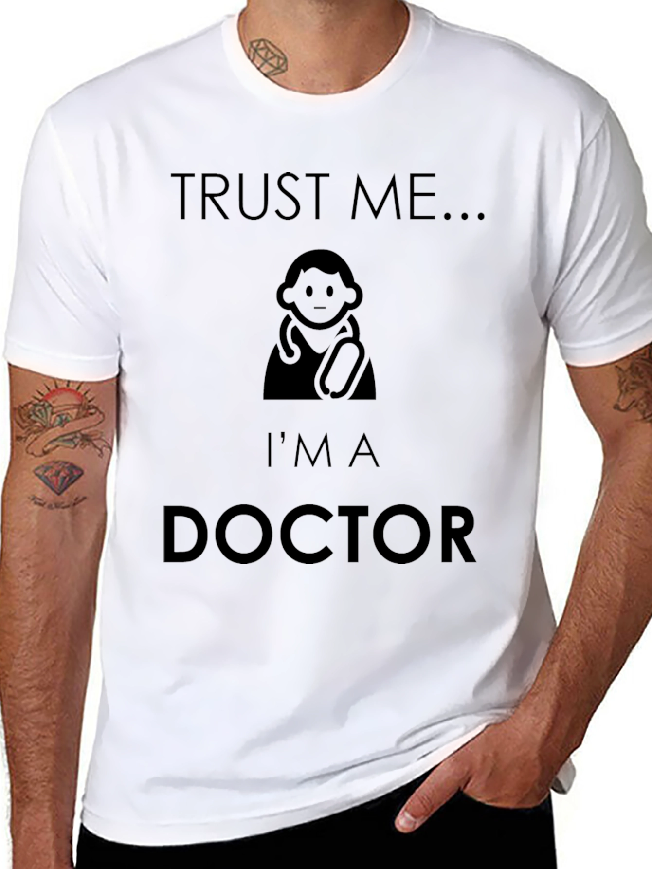 Trust Me Im a Doctor Black T-Shirt