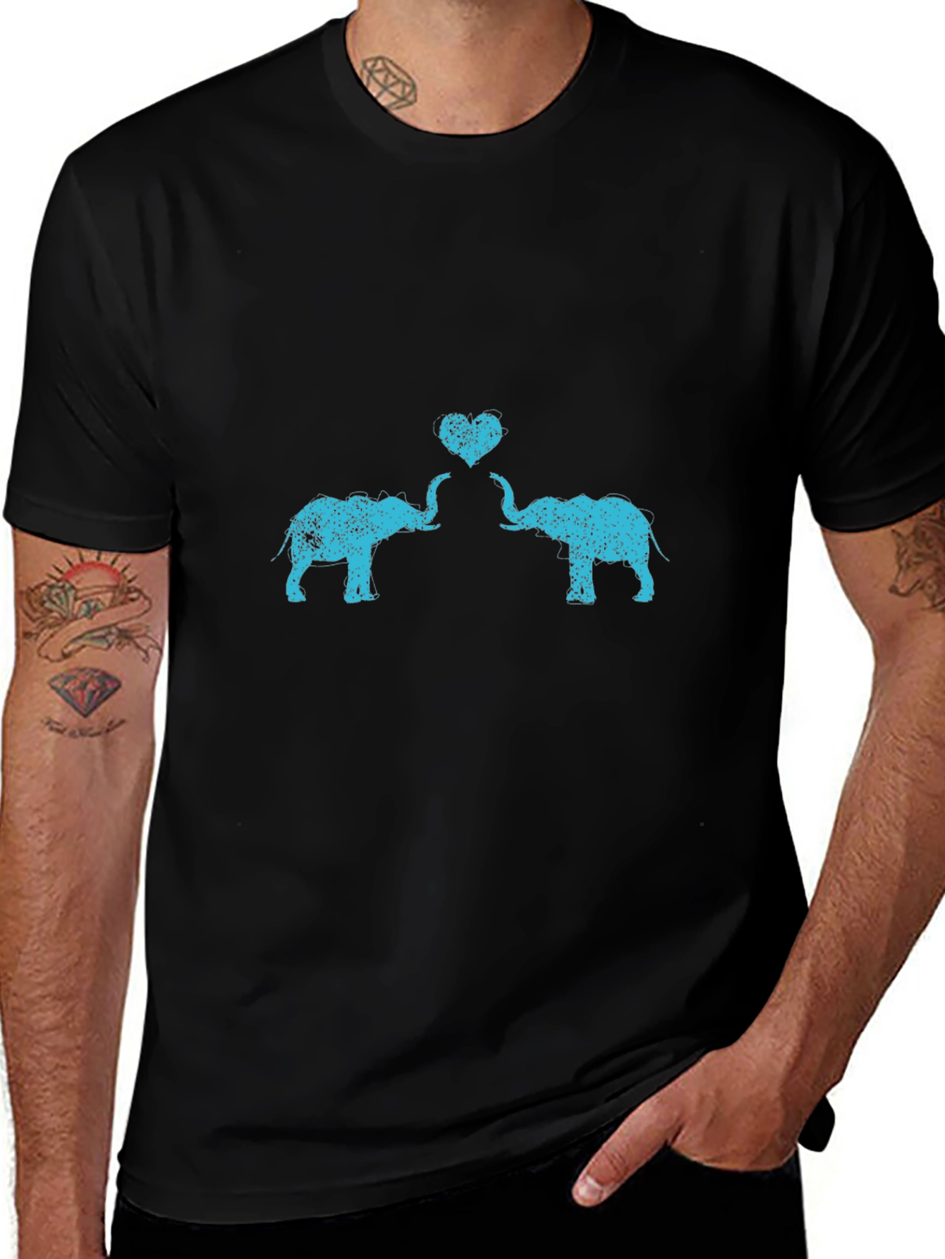 Elephant Love Graphic Tee - Trendy Casual Top
