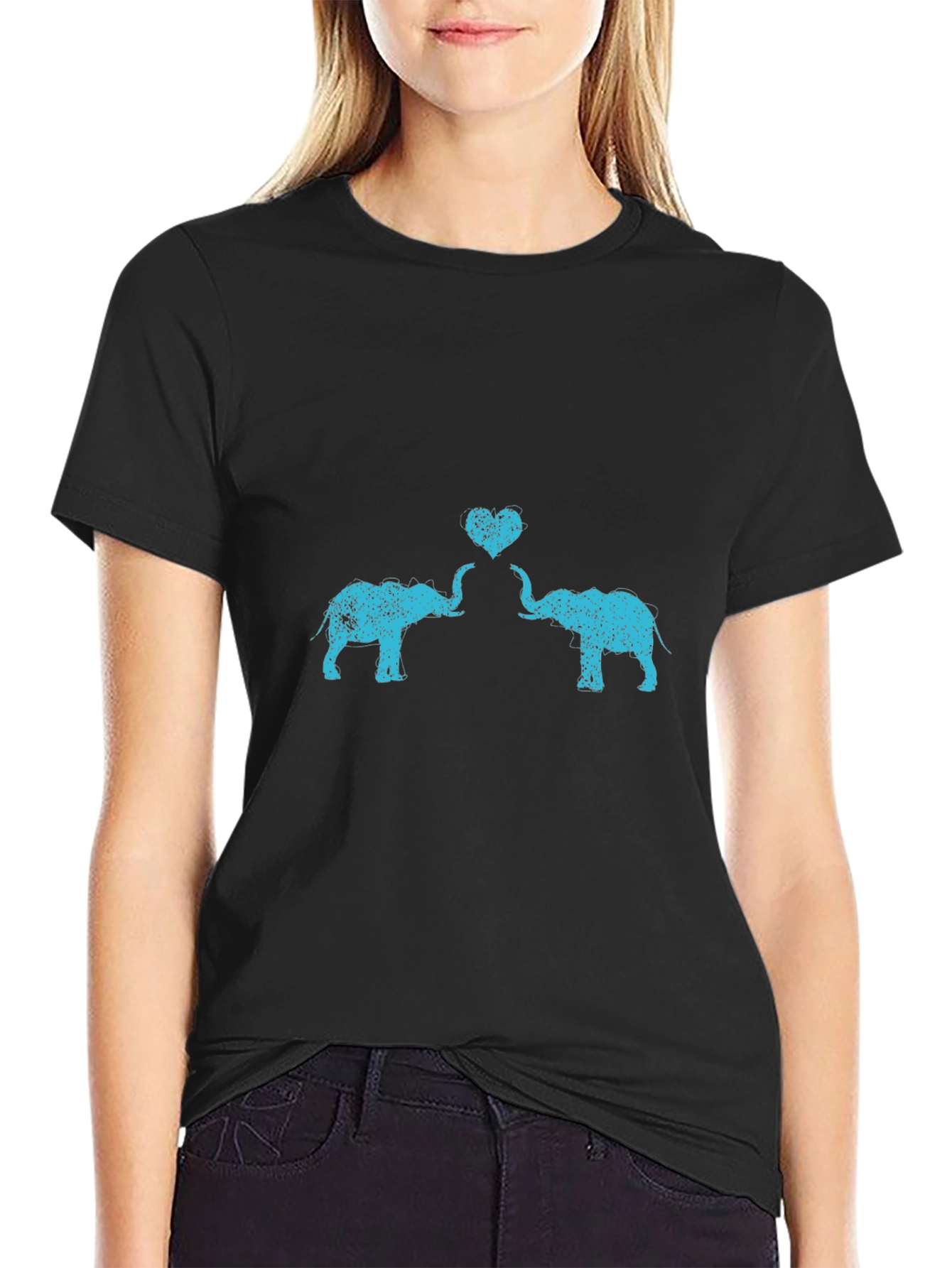 Elephant Love Graphic Tee - Trendy Casual Top
