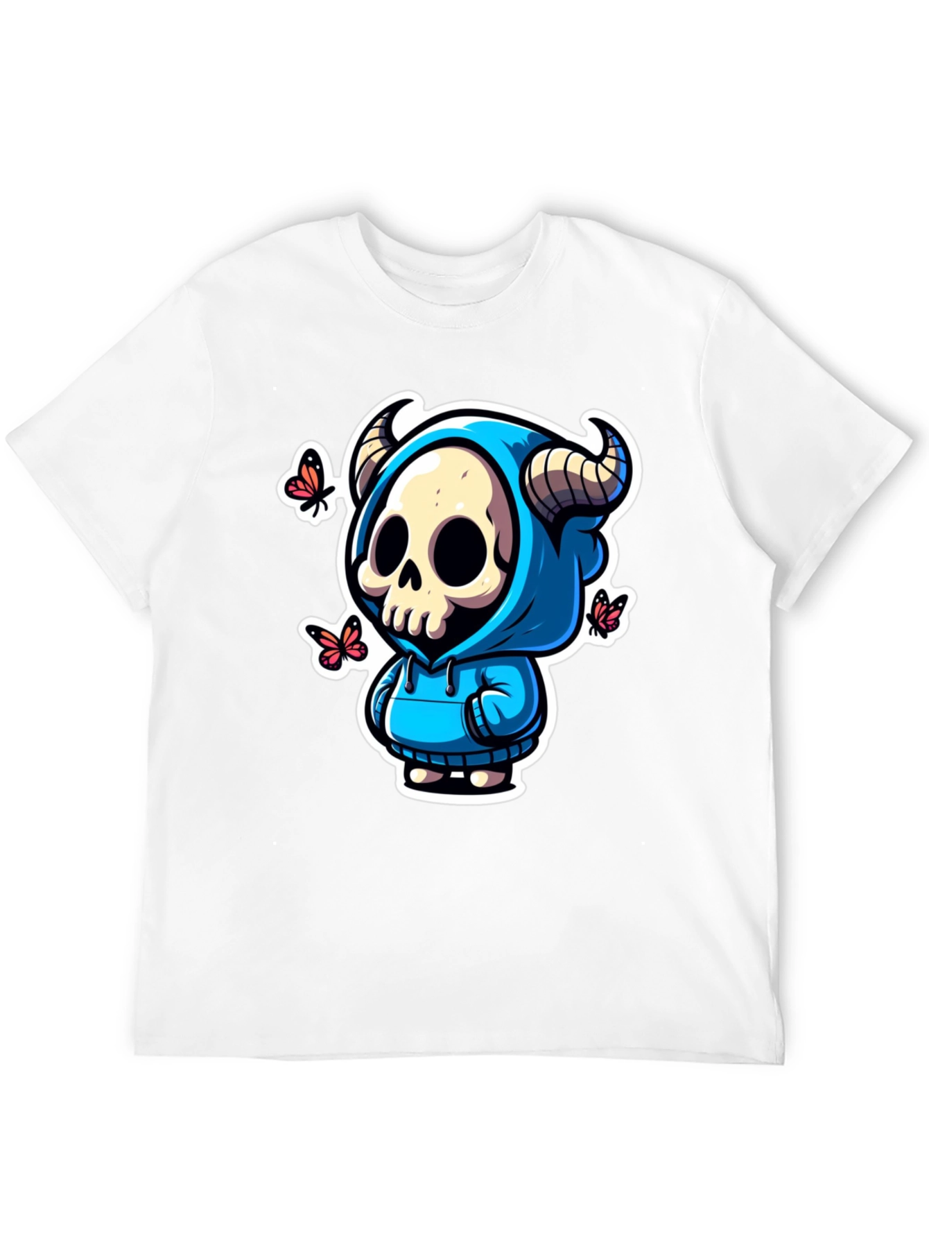 Skull Horns Hoodie T-Shirt