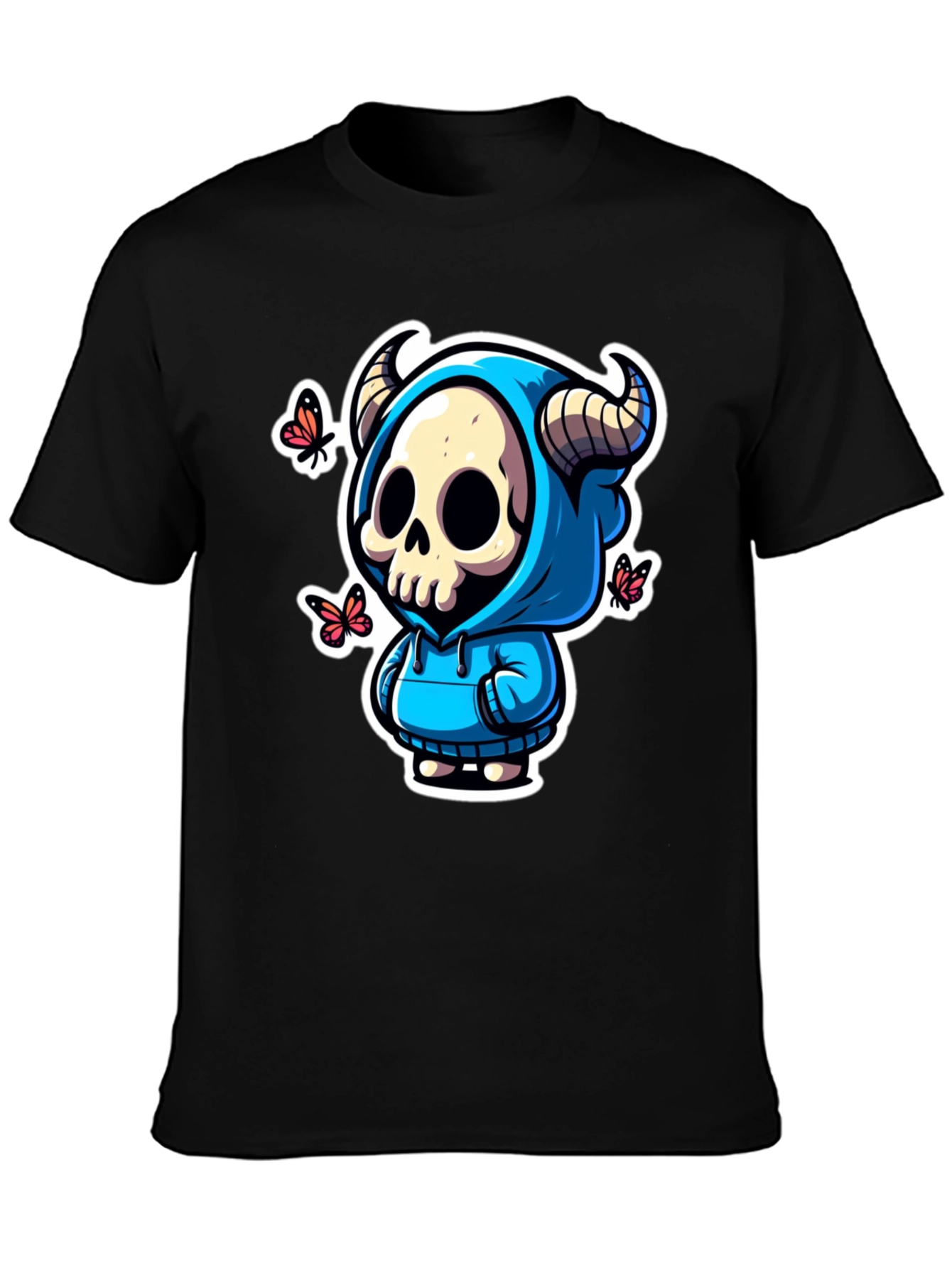 Skull Horns Hoodie T-Shirt