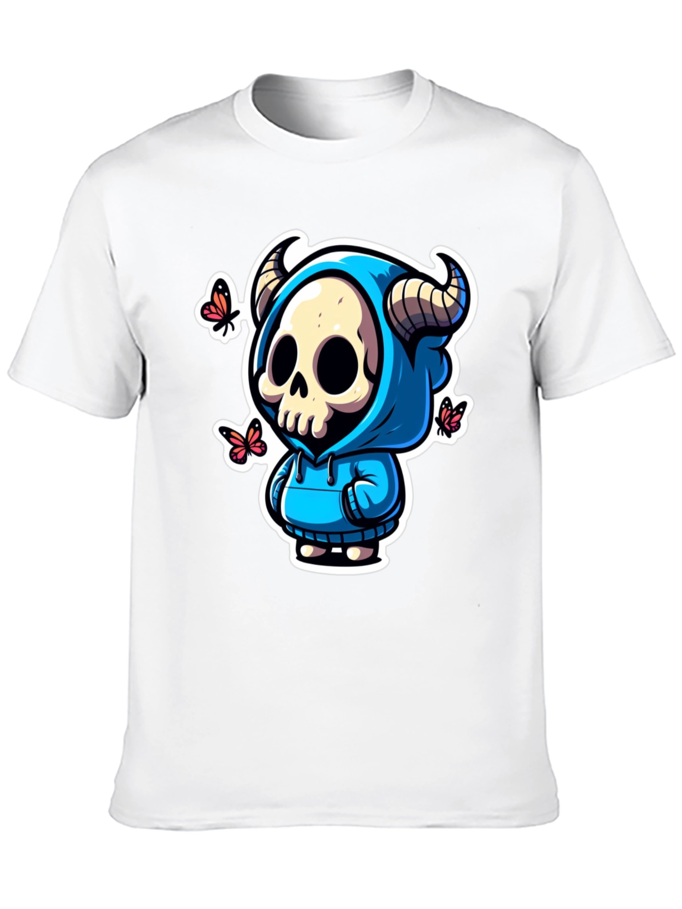 Skull Horns Hoodie T-Shirt