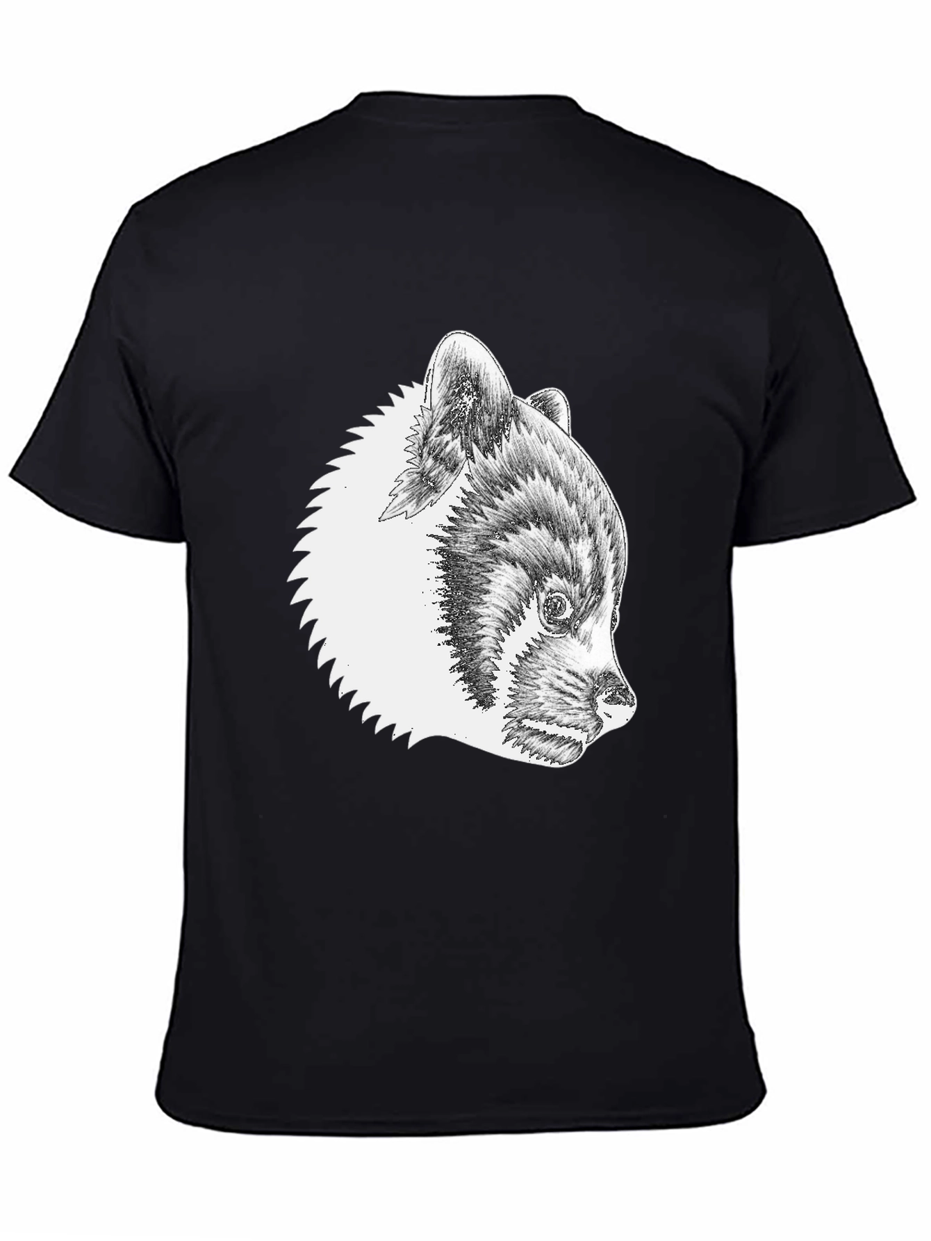 Red Panda Graphic Tee - Black Cotton T-Shirt