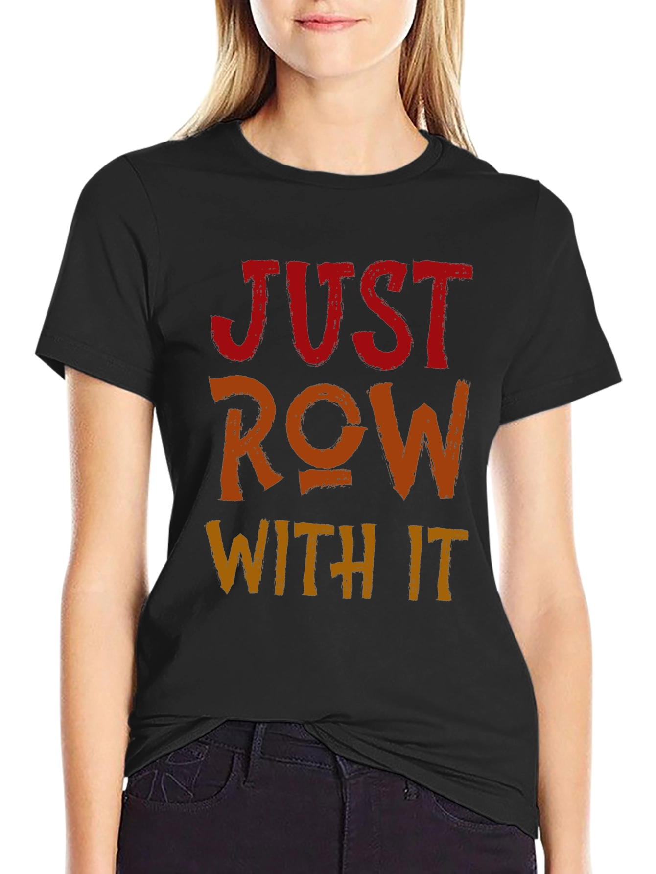 Just Row With It Graphic Tee - Black Cotton