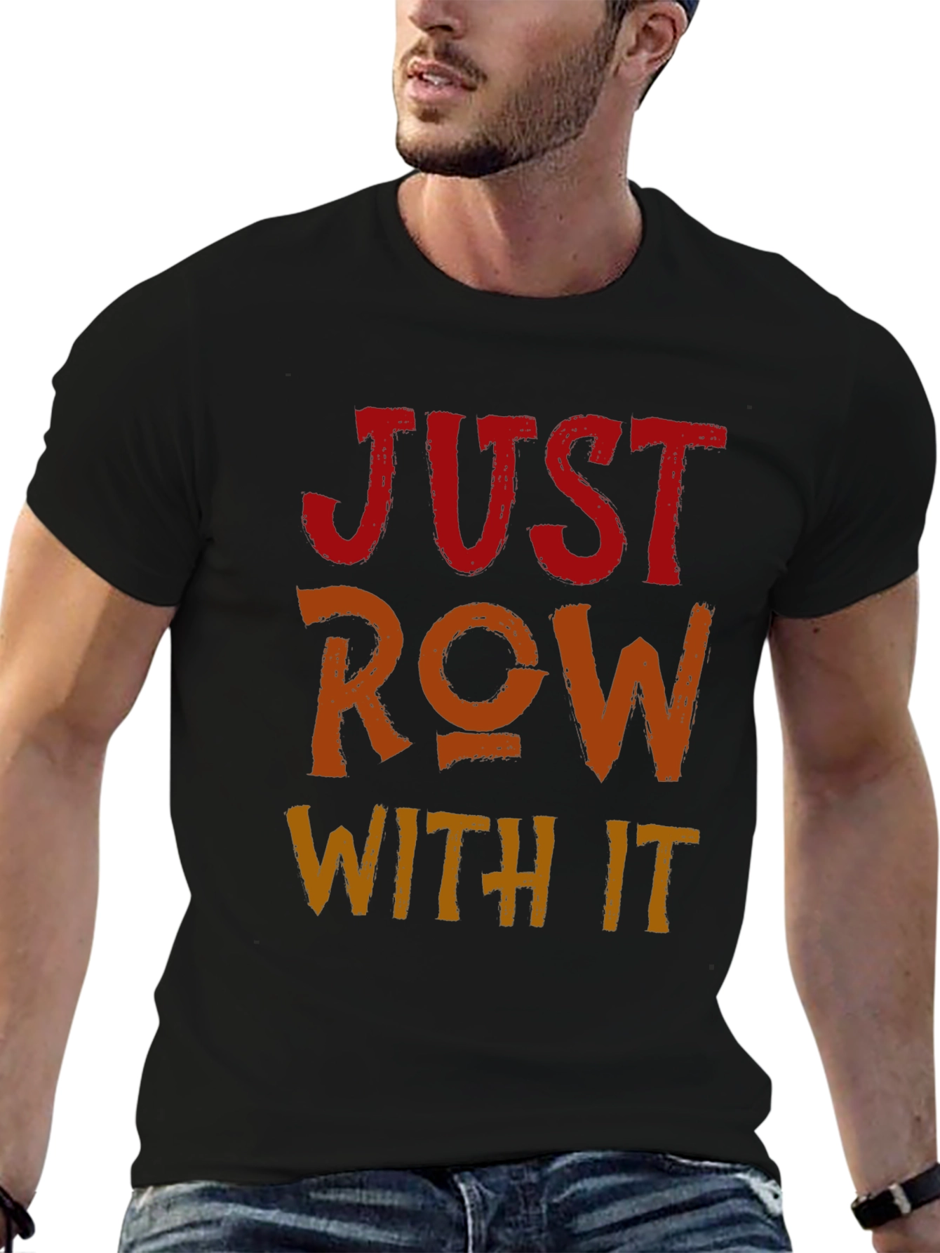 Just Row With It Graphic Tee - Black Cotton