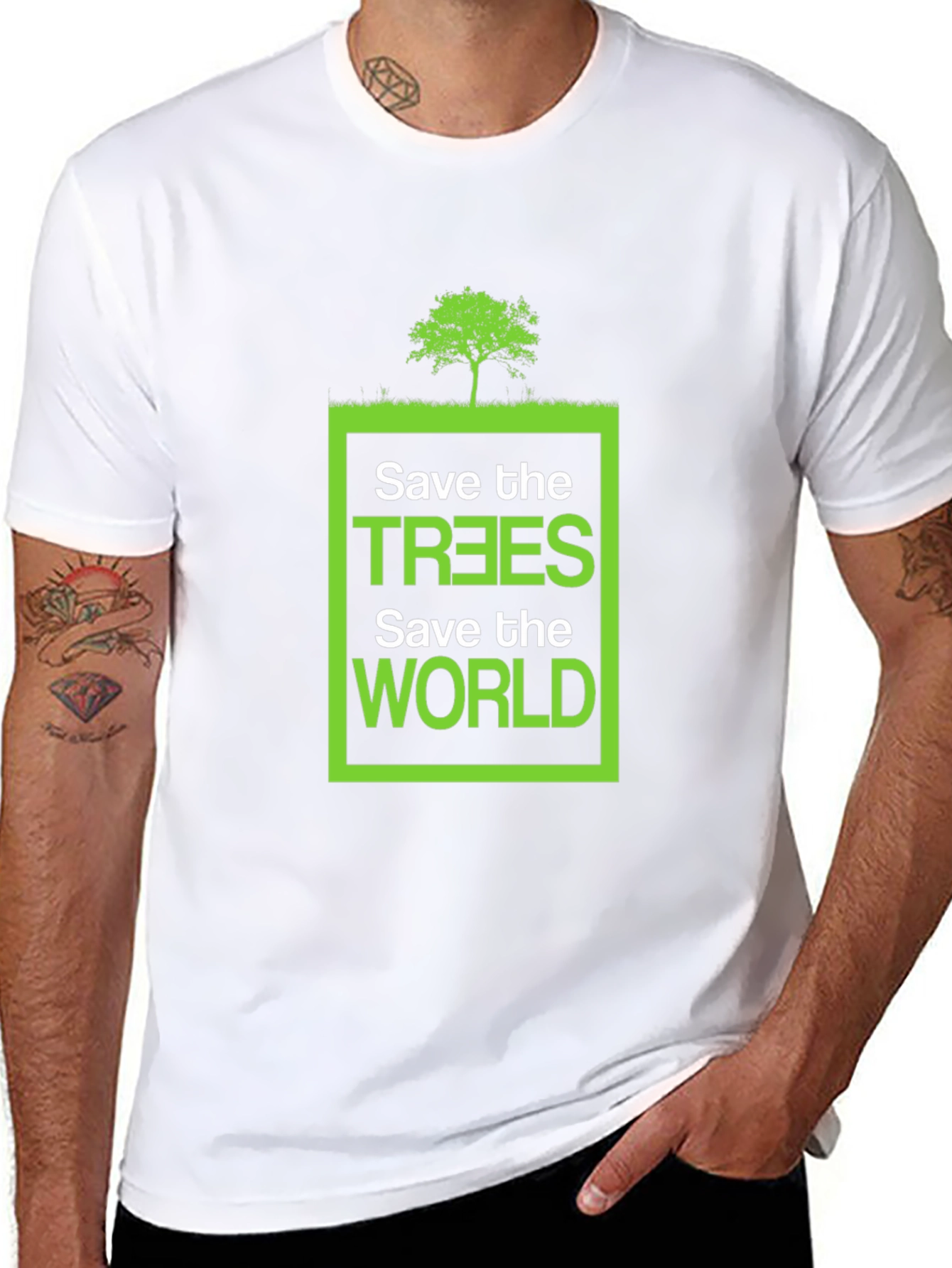 Eco-Friendly Save the Trees Graphic T-Shirt