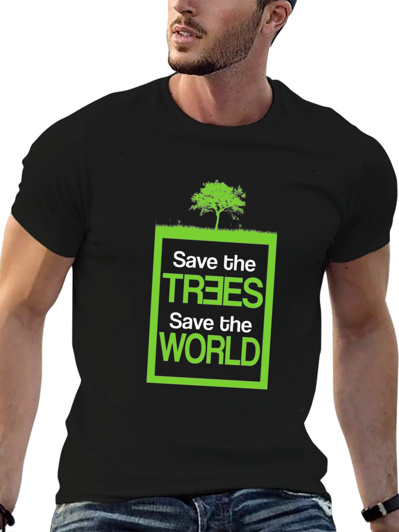 Eco-Friendly Save the Trees Graphic T-Shirt