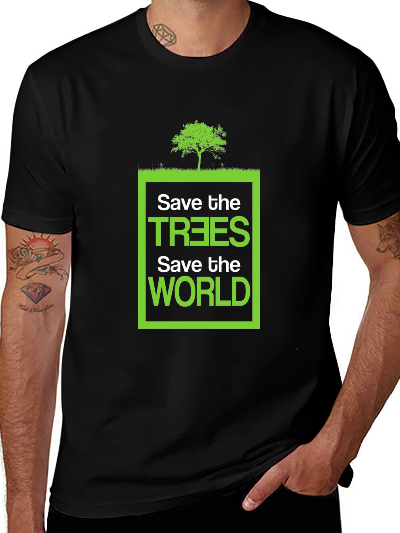 Eco-Friendly Save the Trees Graphic T-Shirt