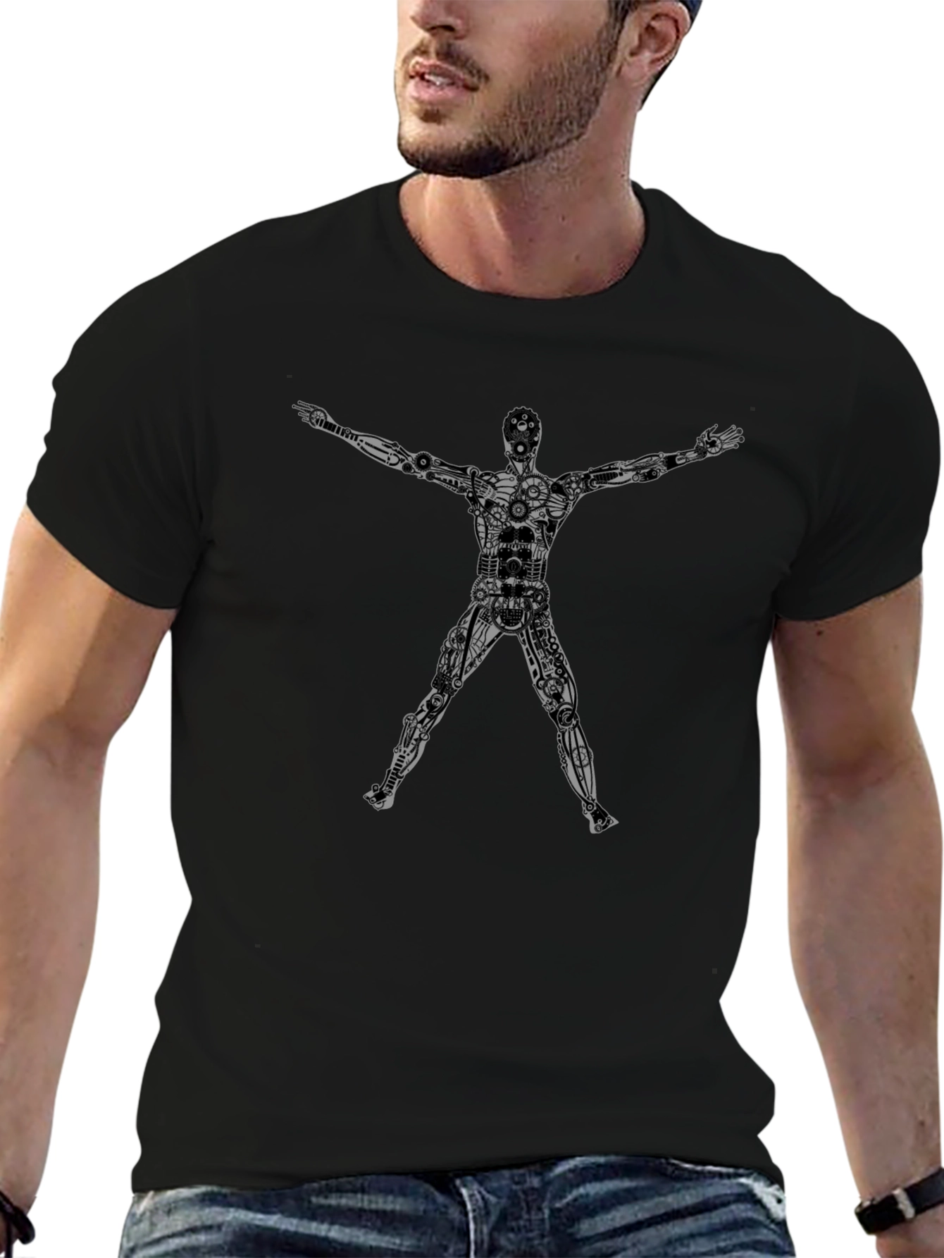 Steampunk Robot Graphic T-Shirt - Mens
