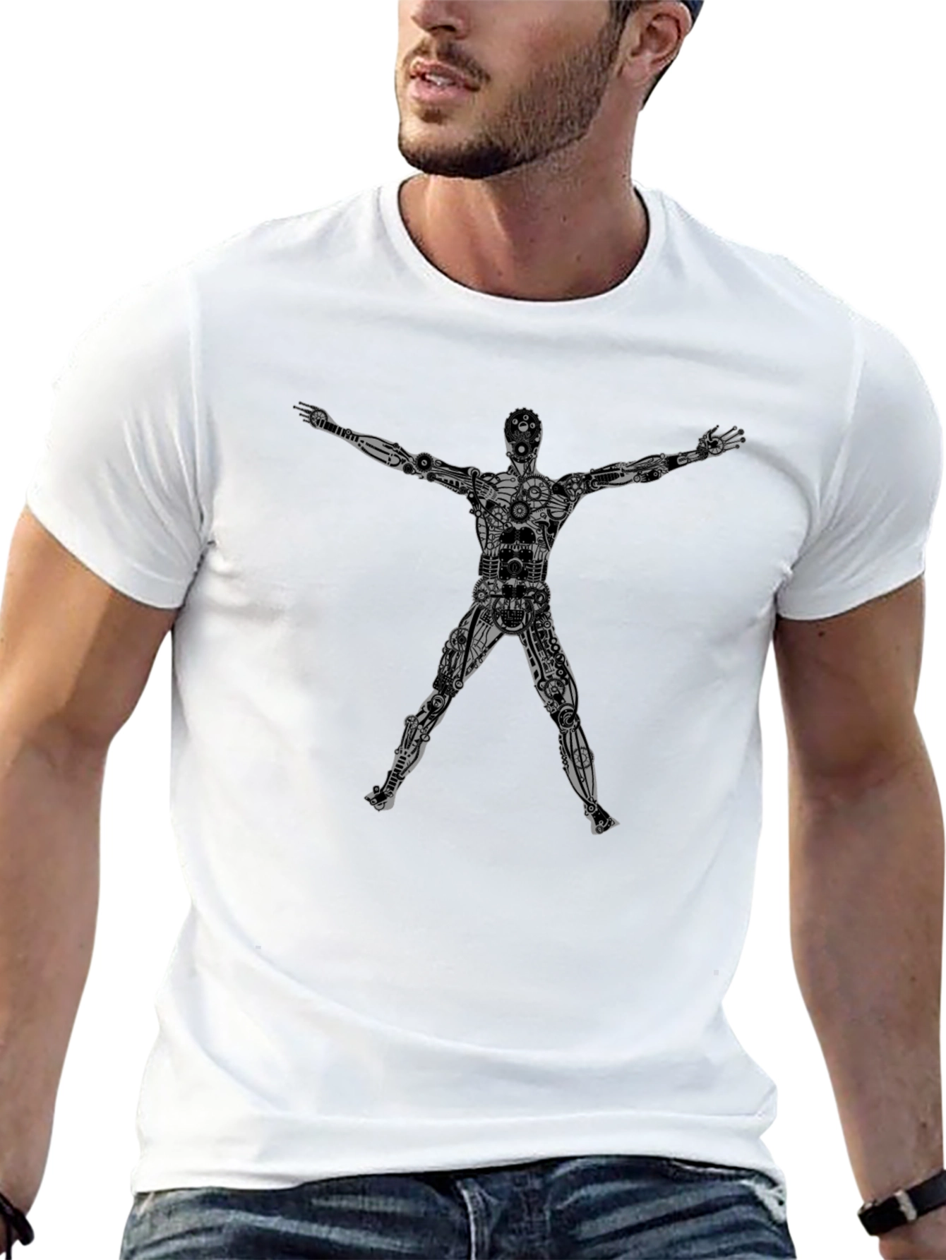 Steampunk Robot Graphic T-Shirt - Mens