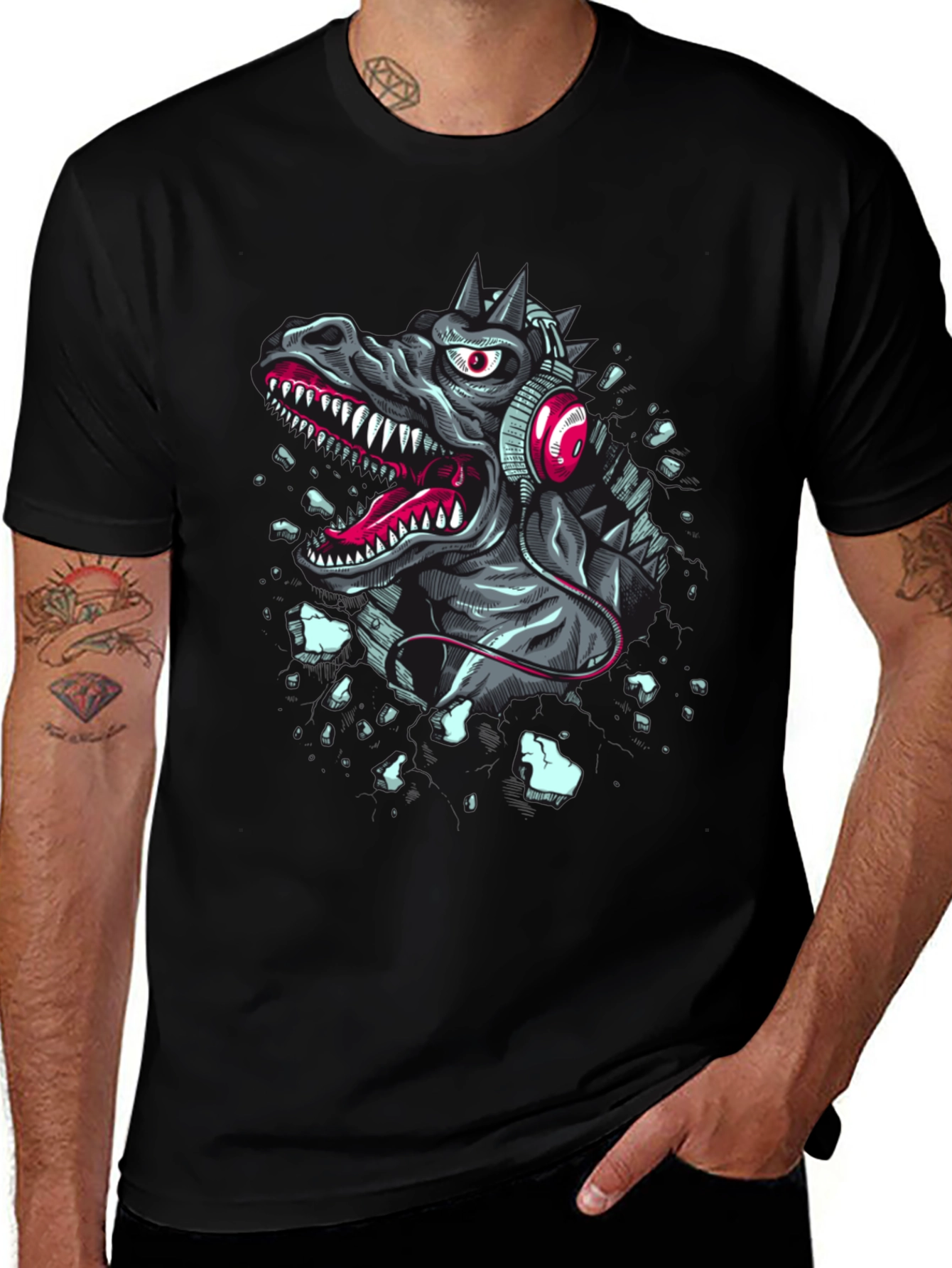 Dinosaur DJ Graphic Tee - Rock Your Style
