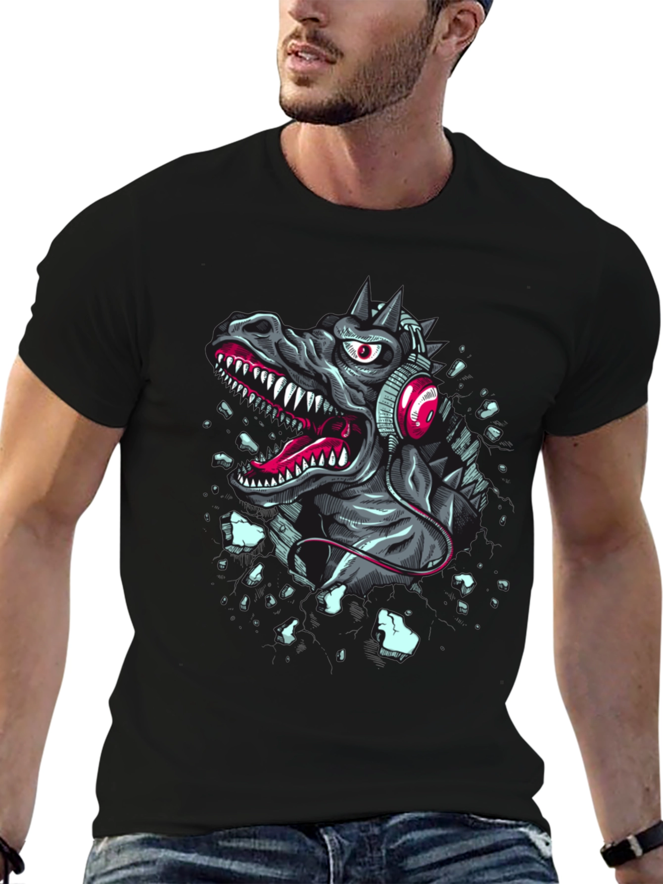 Dinosaur DJ Graphic Tee - Rock Your Style