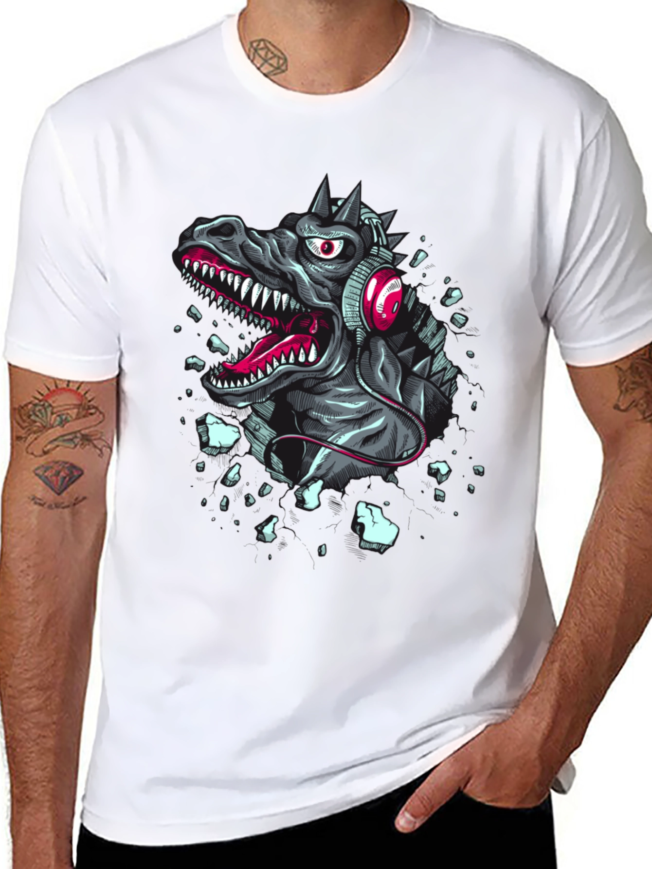Dinosaur DJ Graphic Tee - Rock Your Style