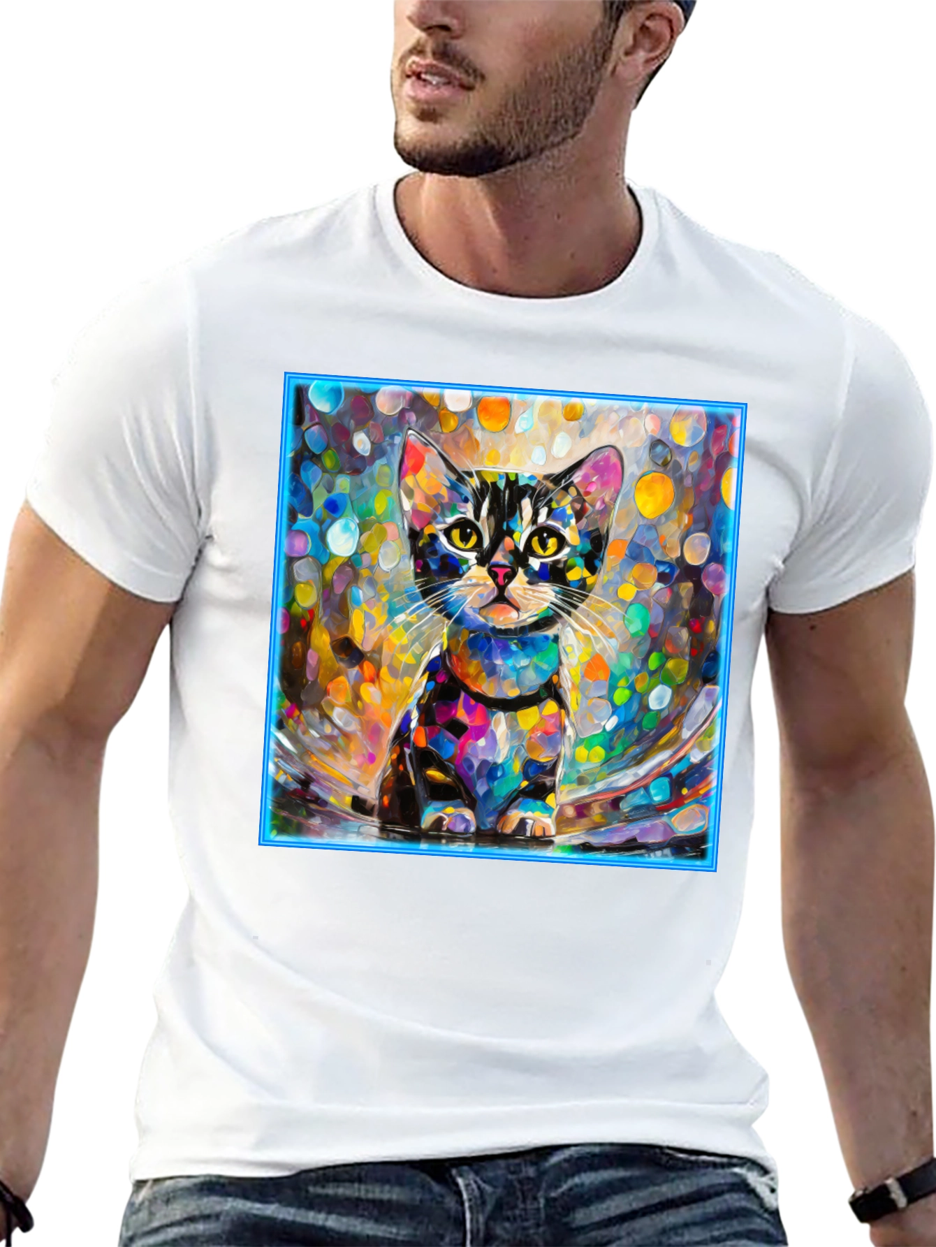 Abstract Cat Art T-Shirt