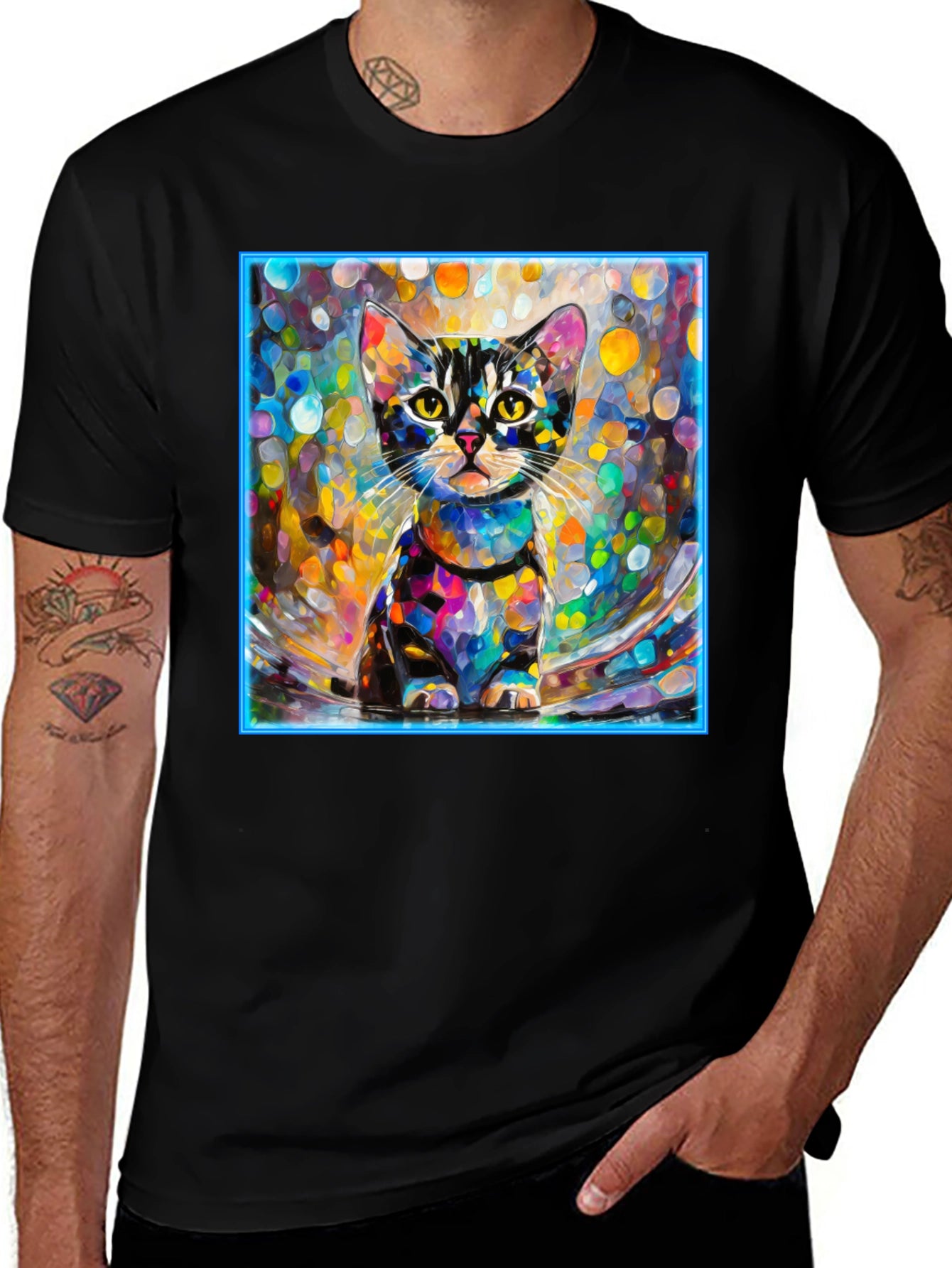 Abstract Cat Art T-Shirt