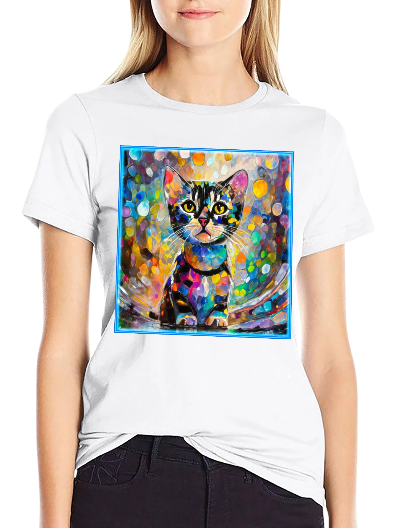 Abstract Cat Art T-Shirt