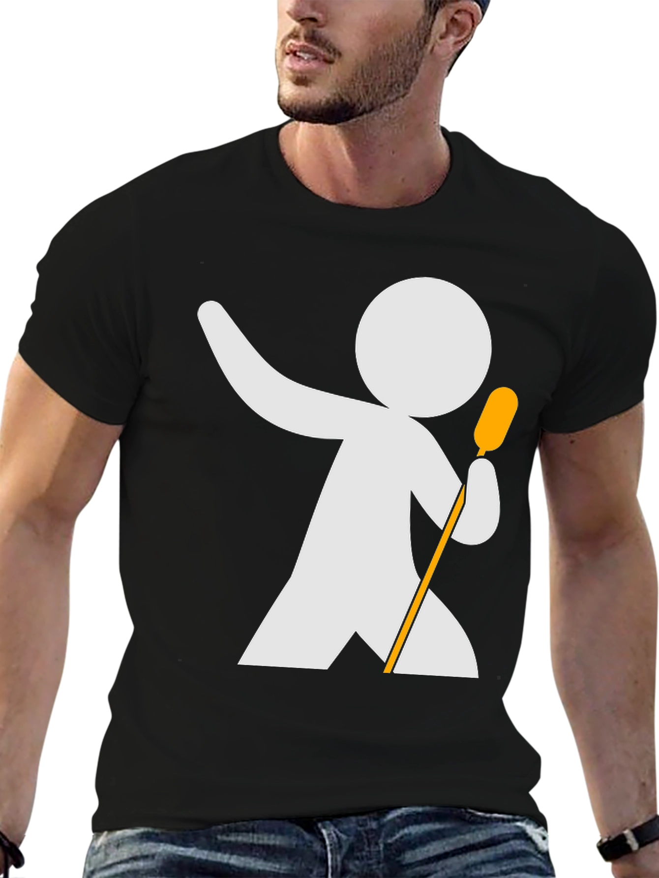 Singer Stick Figure Graphic Tee - Black