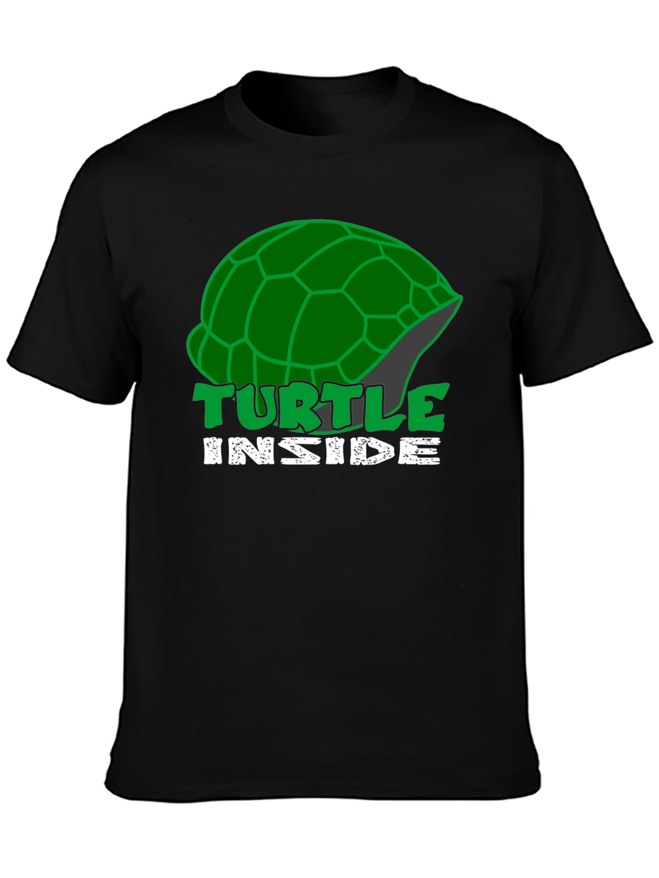 Turtle Inside Black T-Shirt