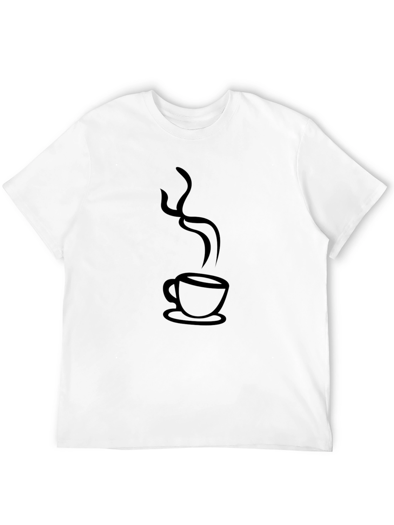Coffee Steam Graphic T-Shirt - Casual Black Tee