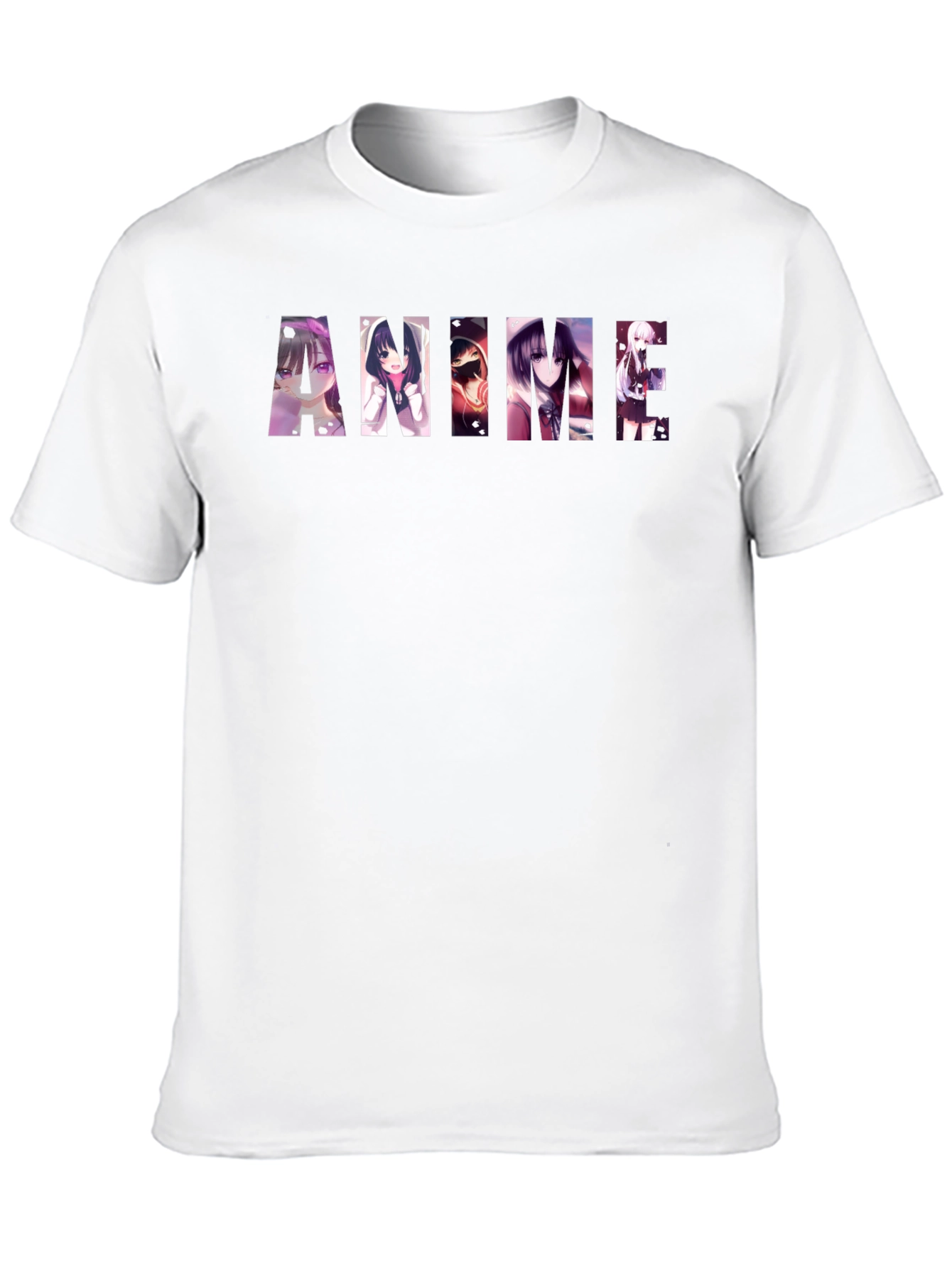 Anime Graphic Print Black T-Shirt