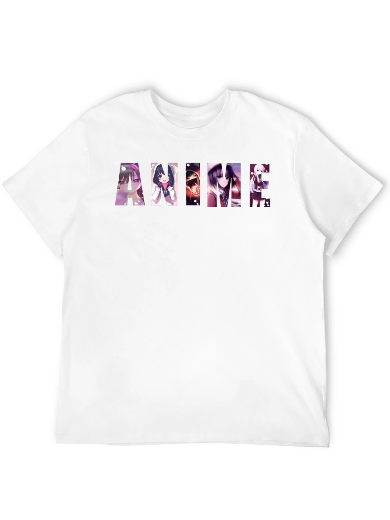 Anime Graphic Print Black T-Shirt