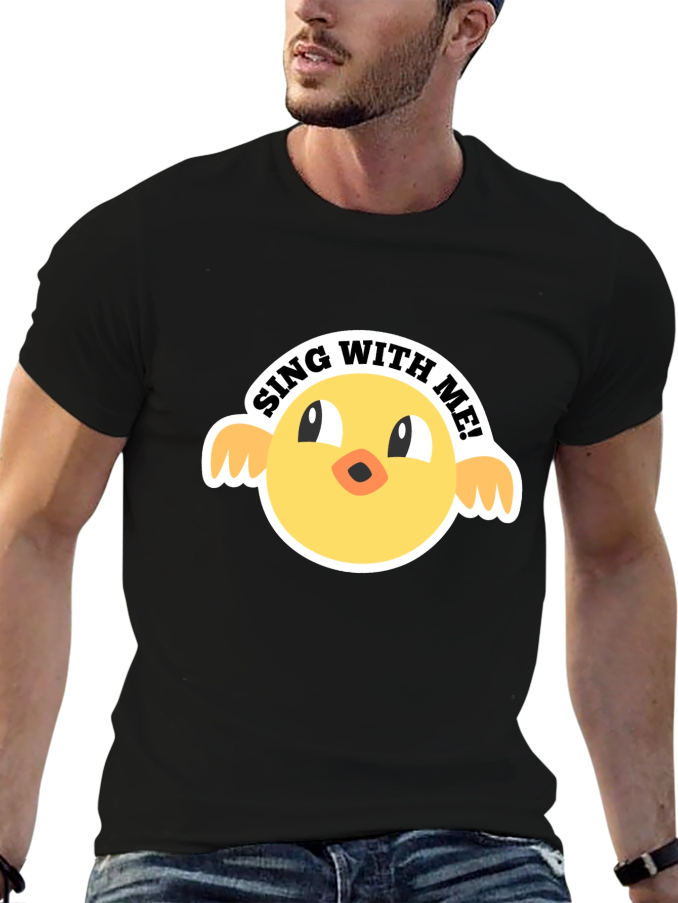 Sing With Me Chick Graphic Tee - Black