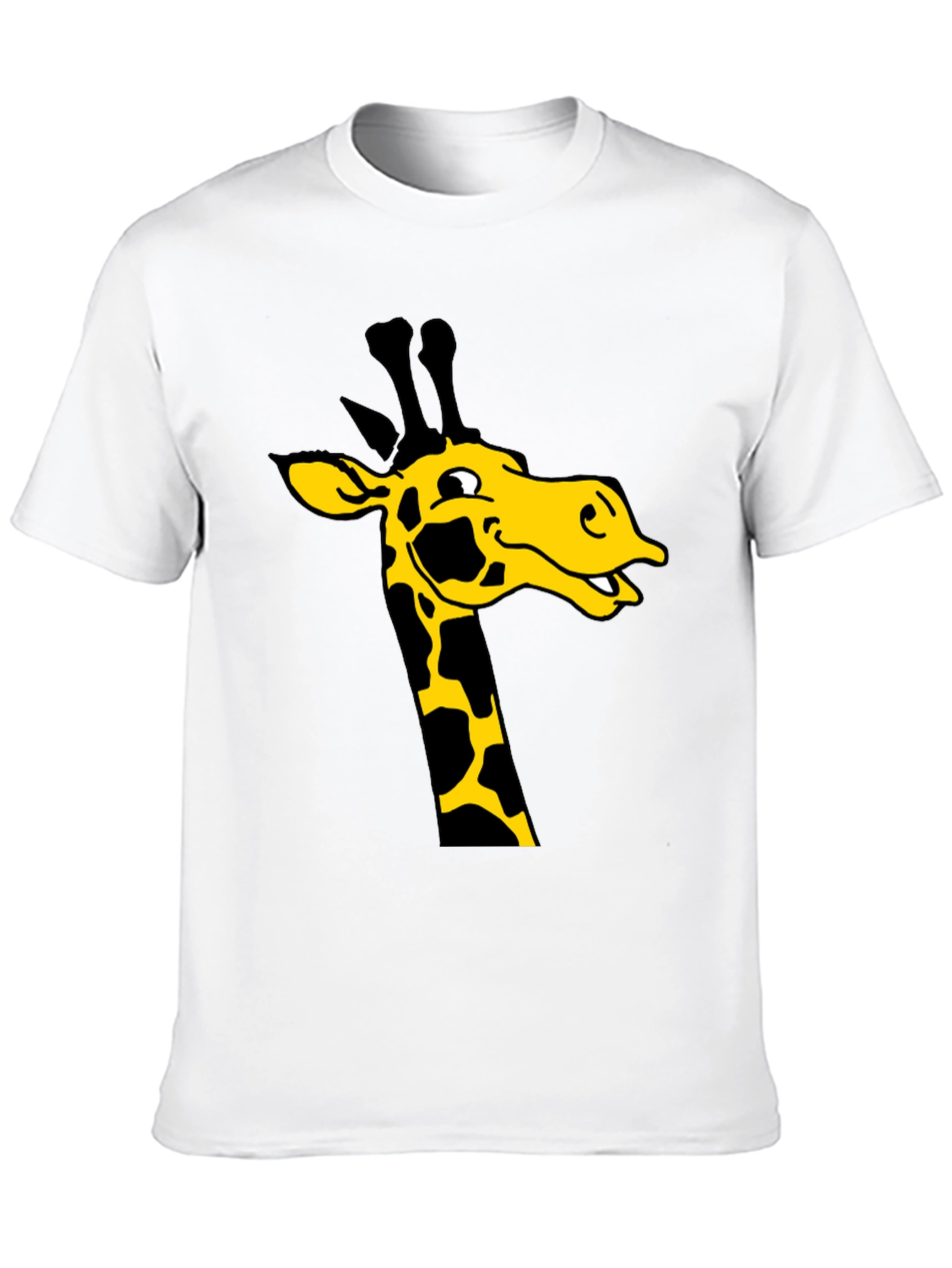 Giraffe Graphic Tee - Black Cotton T-Shirt