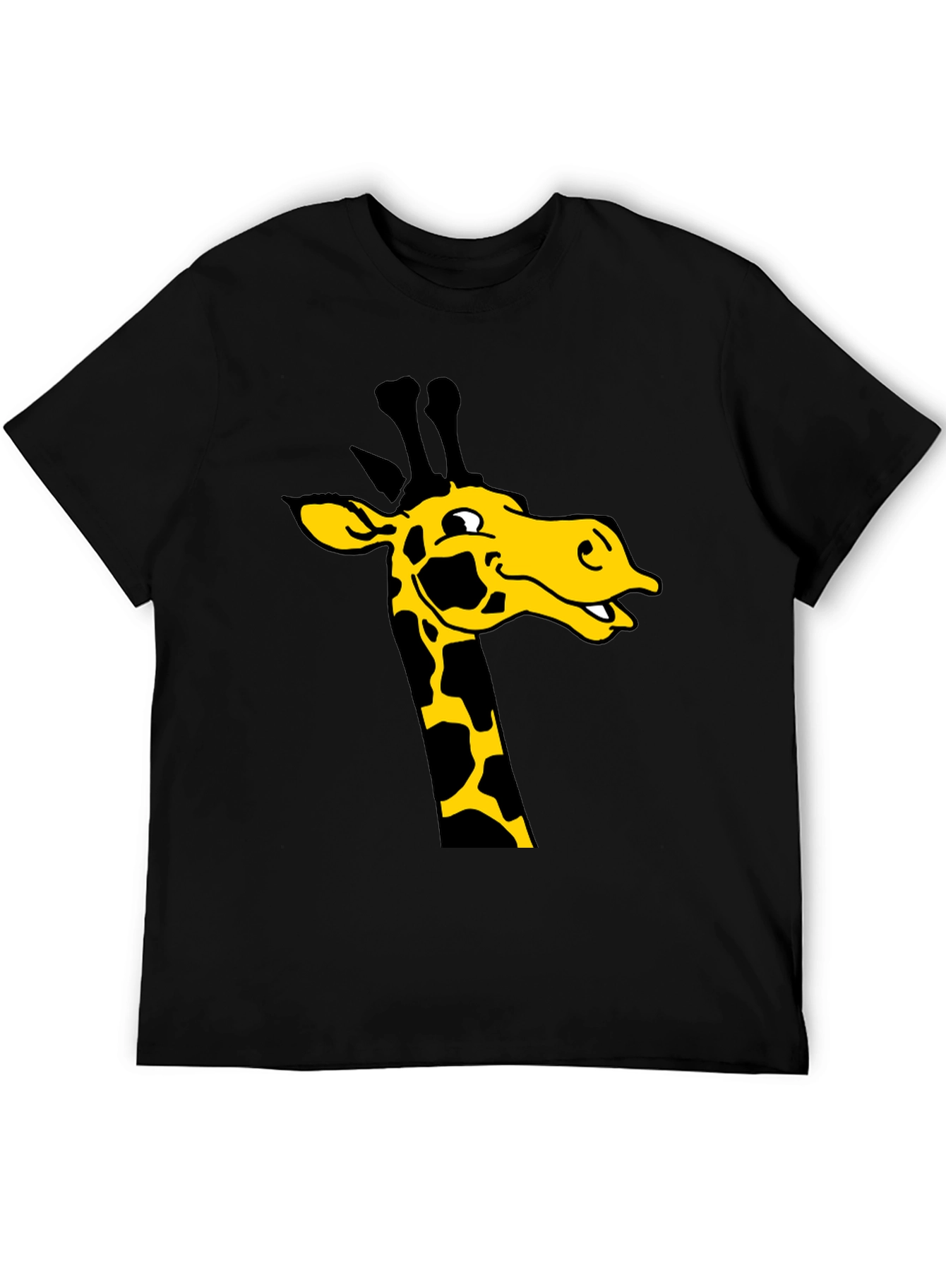 Giraffe Graphic Tee - Black Cotton T-Shirt