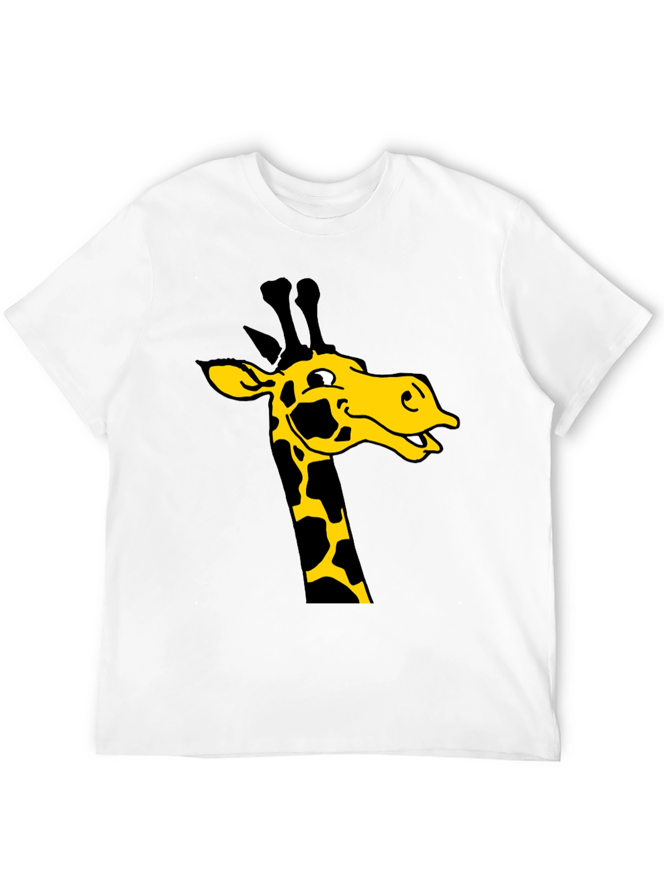 Giraffe Graphic Tee - Black Cotton T-Shirt