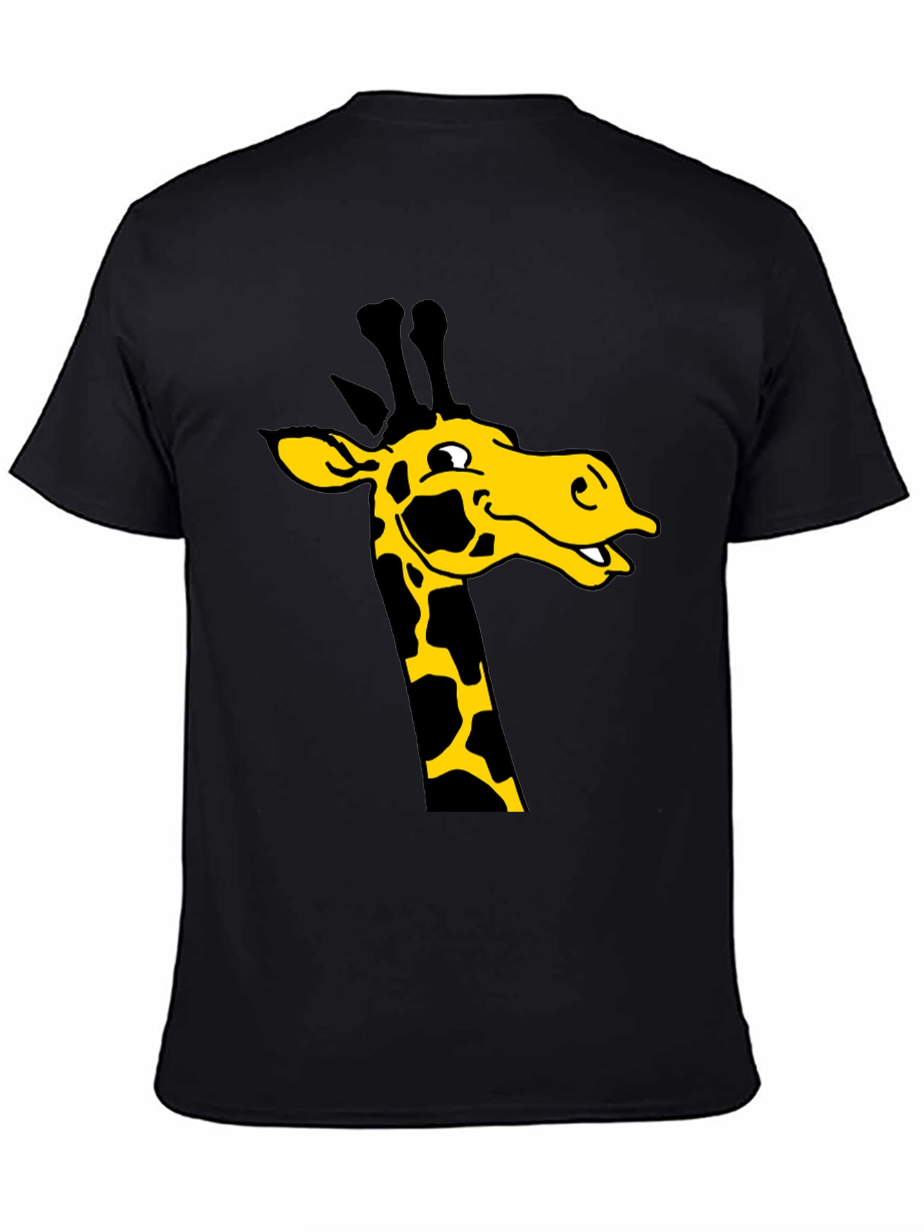 Giraffe Graphic Tee - Black Cotton T-Shirt