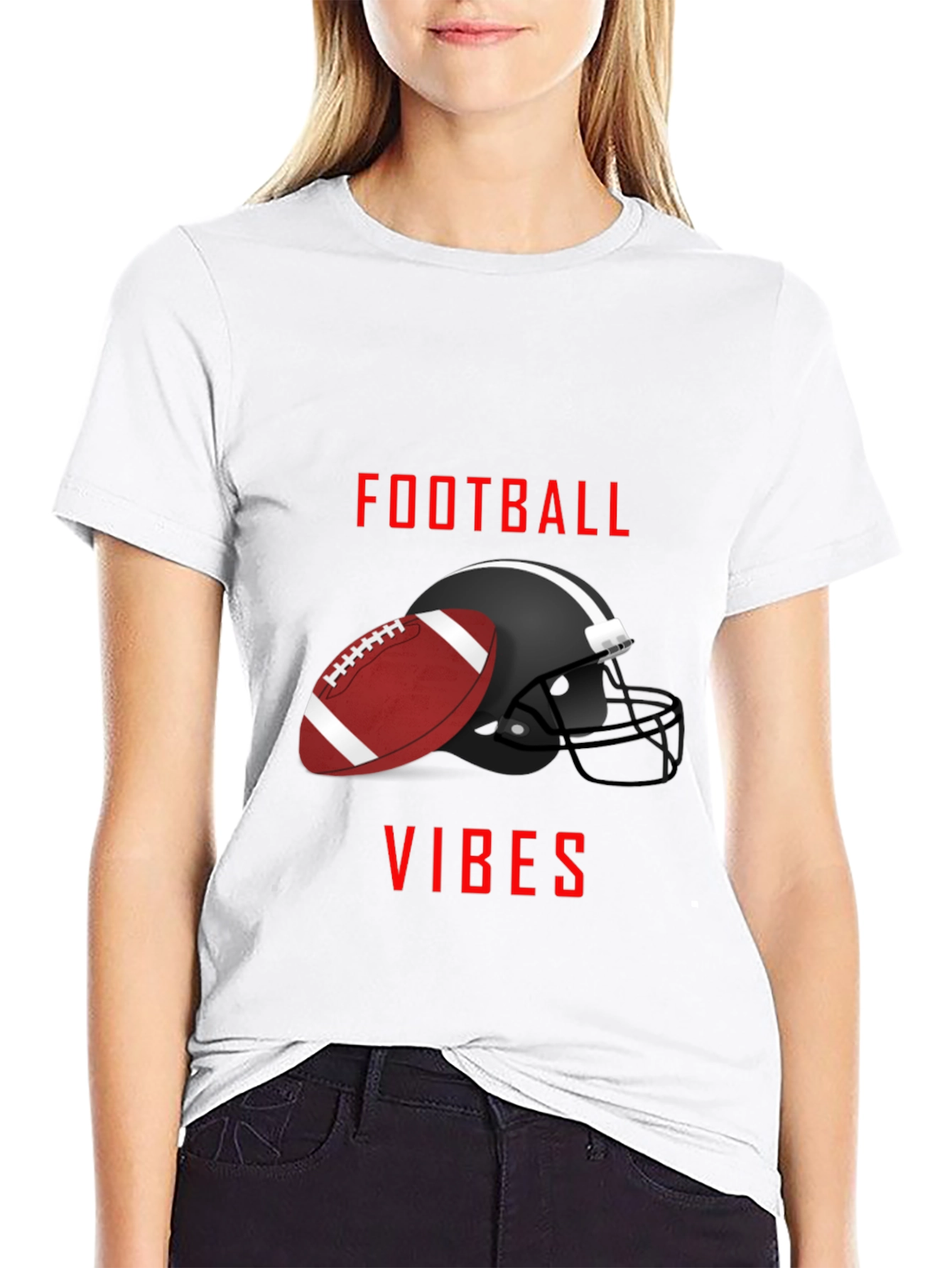 Football Vibes Graphic Tee - Game Day Shirt