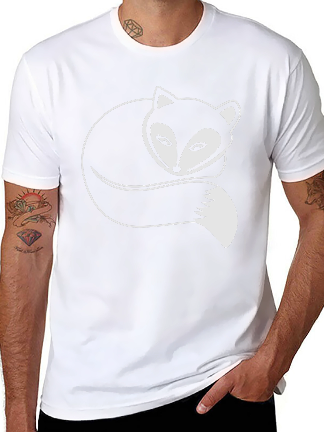 Fox Graphic Tee - Stylish Black Cotton T-Shirt