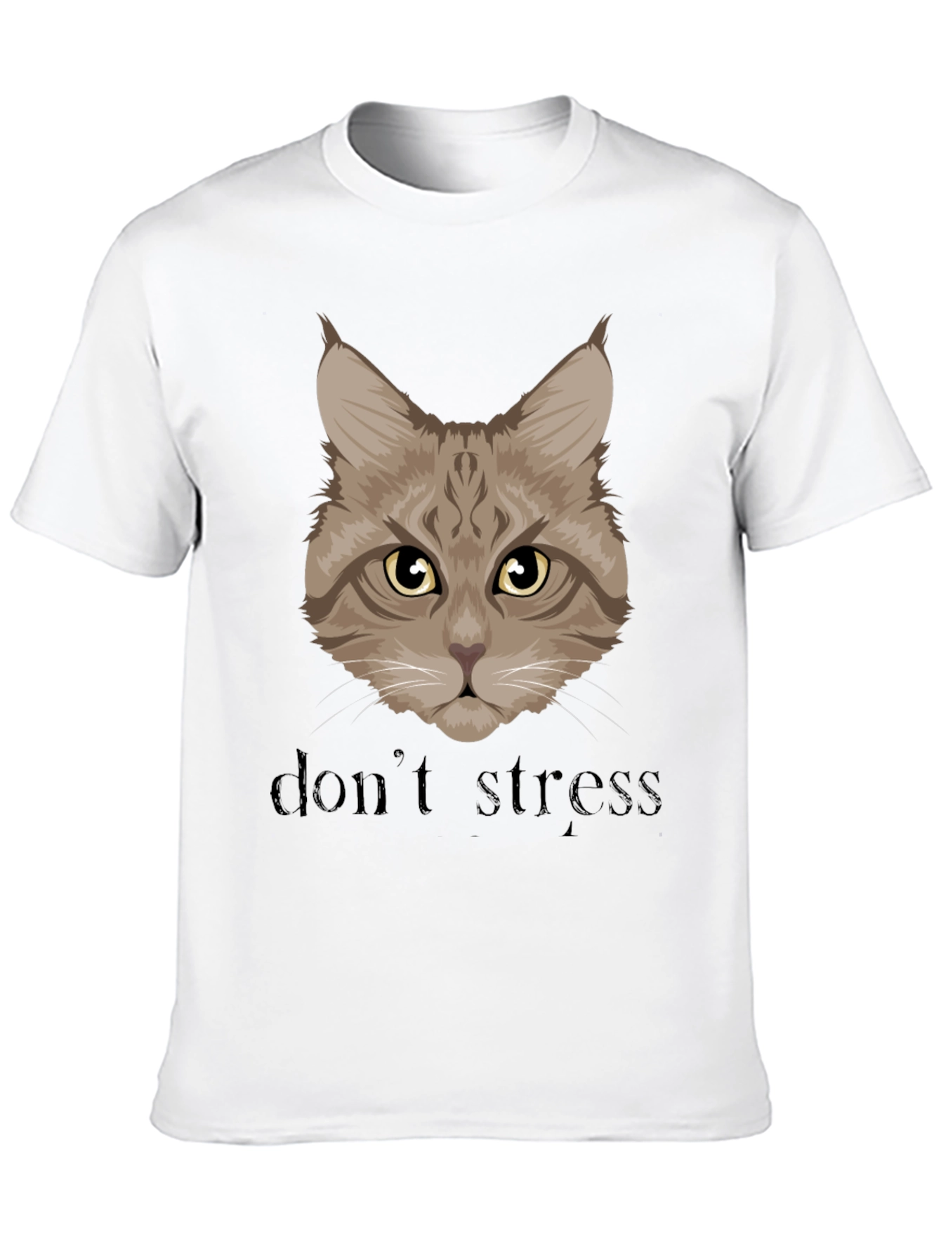 Dont Stress Cat Graphic Tee - Unisex Black T-Shirt