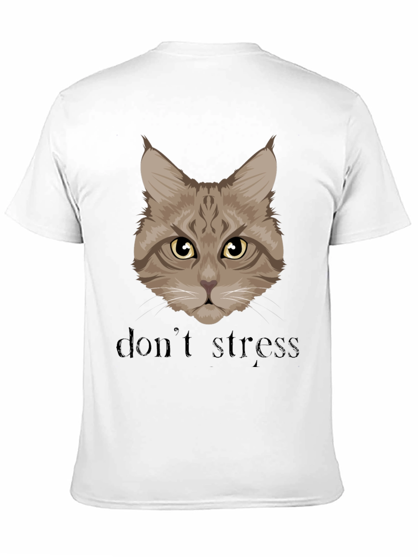 Dont Stress Cat Graphic Tee - Unisex Black T-Shirt