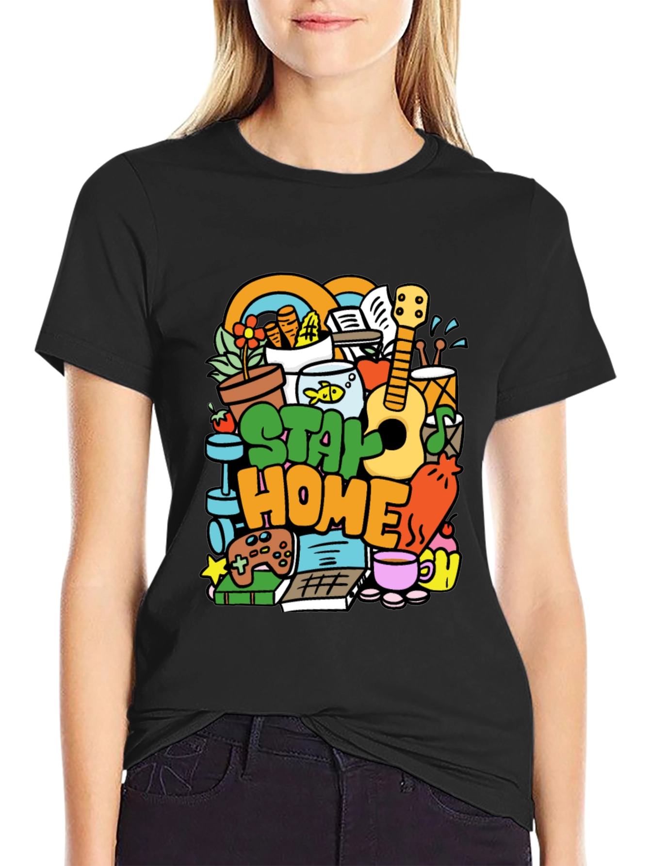 Stay Home Graphic T-Shirt - Cozy & Fun