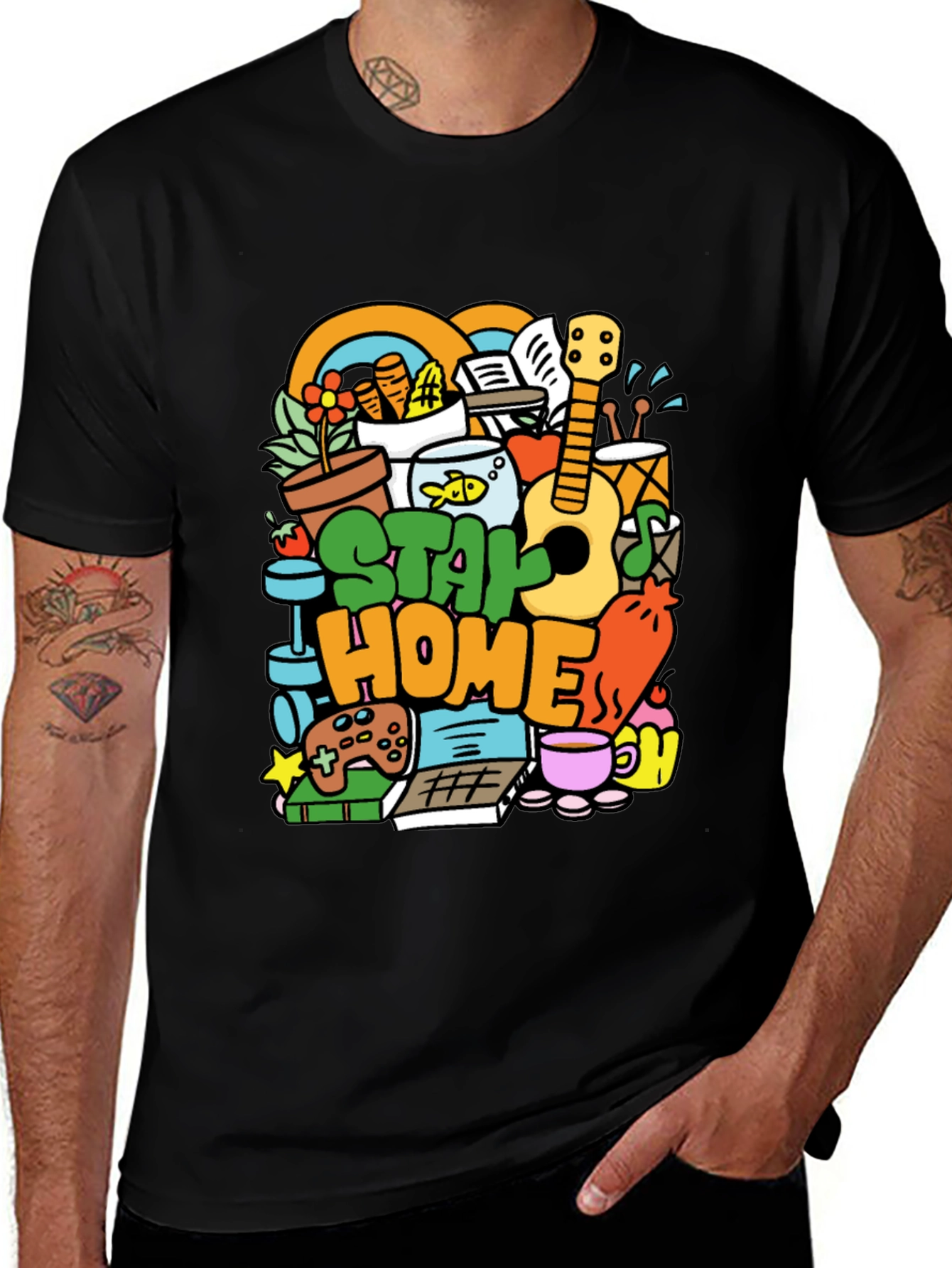 Stay Home Graphic T-Shirt - Cozy & Fun