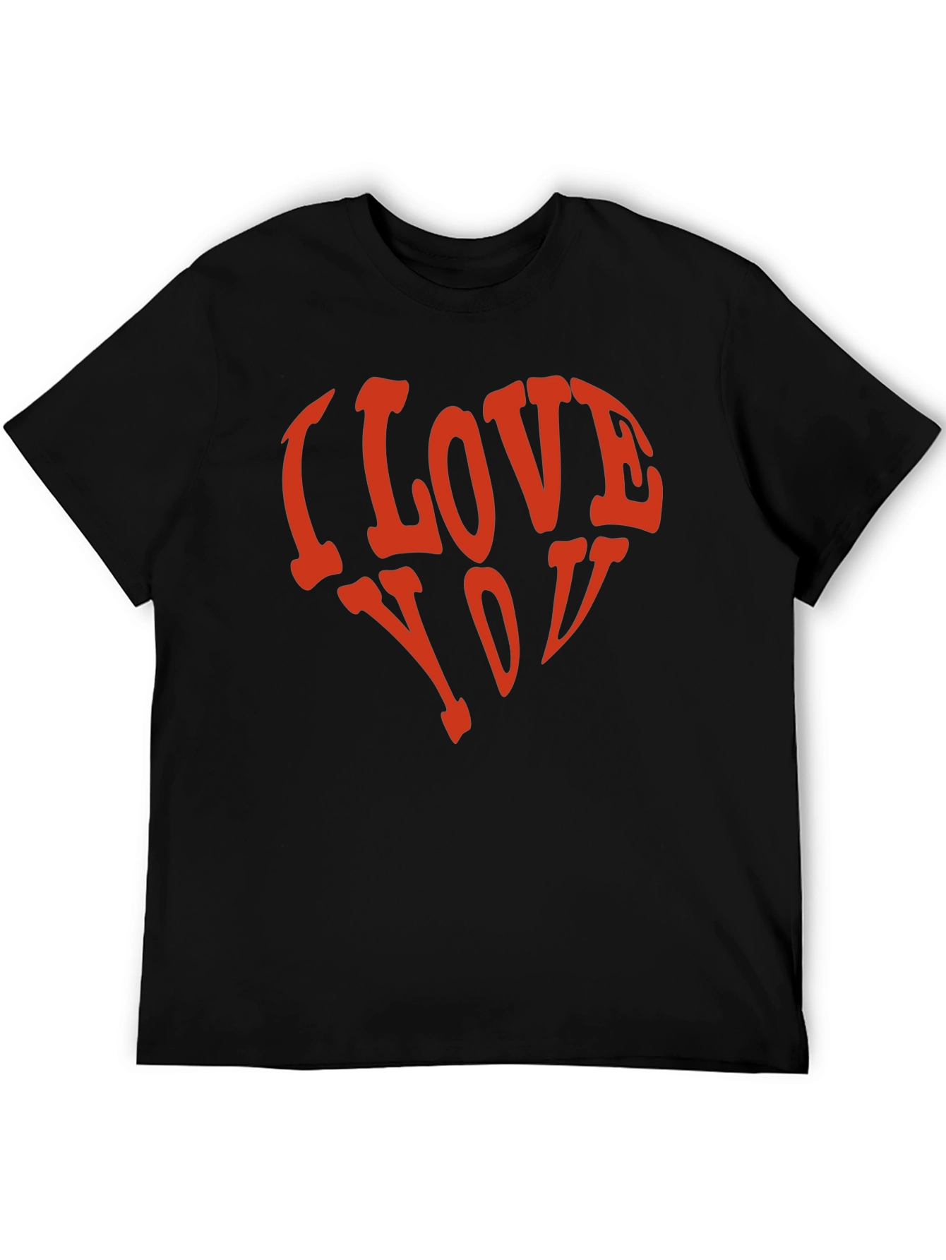 I Love You Heart Graphic T-Shirt - Black