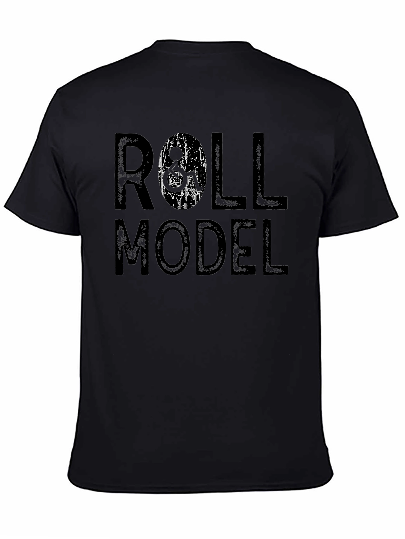 Roll Model Graphic Print Black T-Shirt